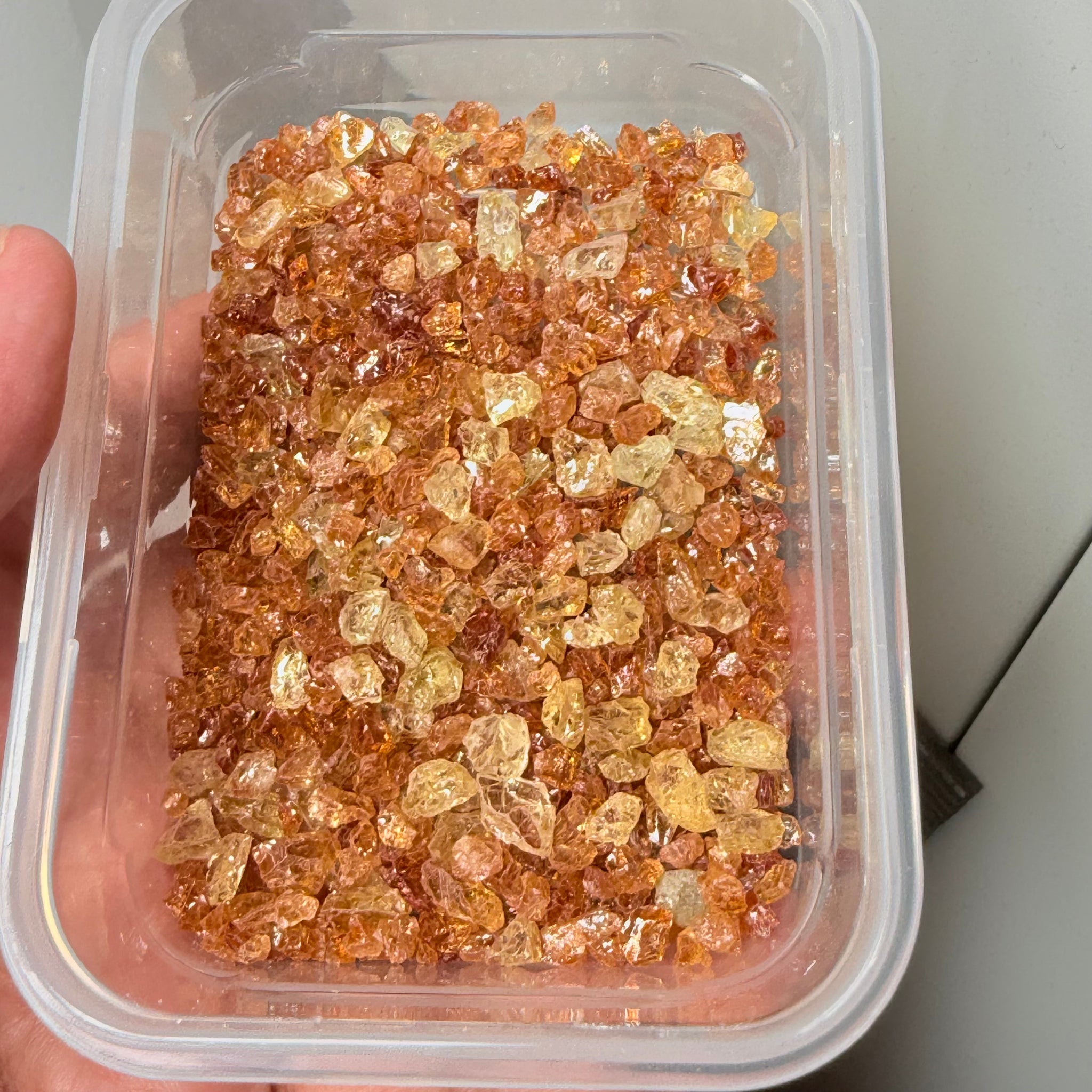 Yellow Grossular Garnet Lot, 68.80gm / 344ct, Merelani, Tanzania, Untreated Unheated, tiny melee rough, either do melee cuts or use in paintings, fish tank etc.