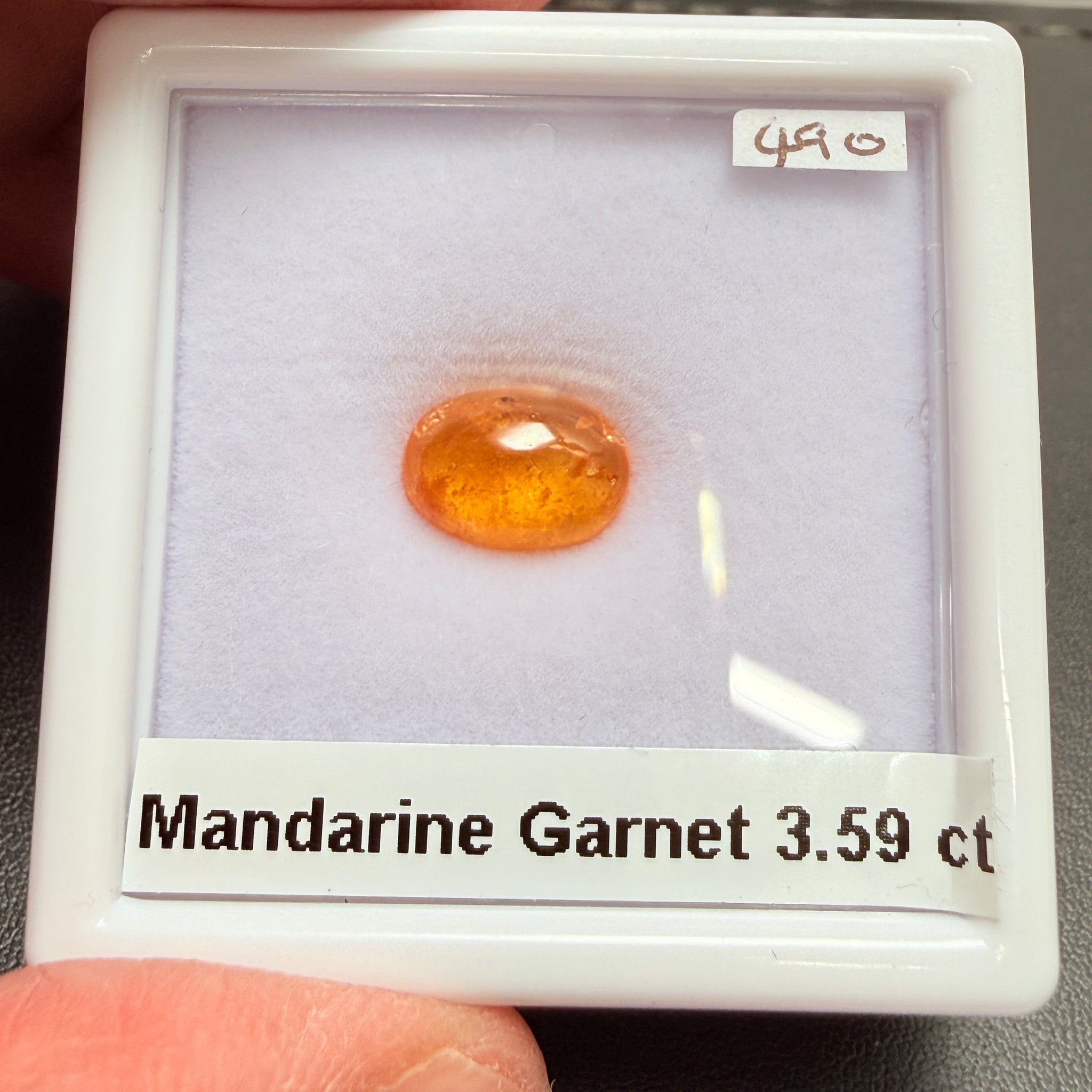 Mandarin Spessartite Garnet Cabochon, 3.59ct, Tanzania, Untreated Unheated