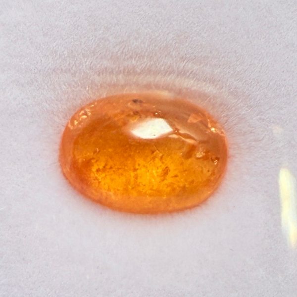 Mandarin Spessartite Garnet Cabochon, 3.59ct, Tanzania, Untreated Unheated