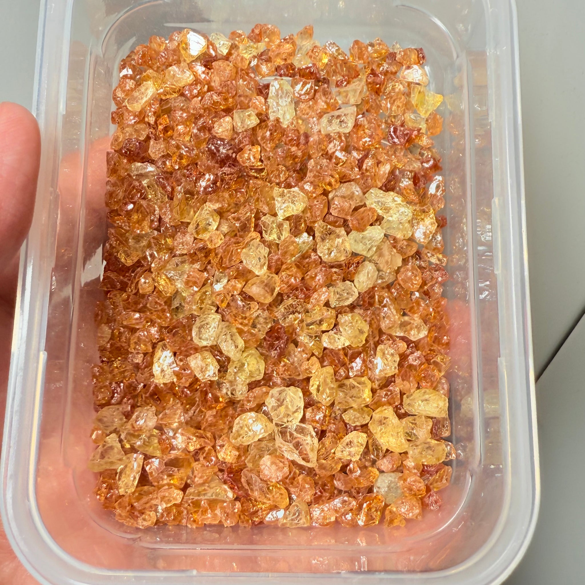 Yellow Grossular Garnet Lot, 68.80gm / 344ct, Merelani, Tanzania, Untreated Unheated, tiny melee rough, either do melee cuts or use in paintings, fish tank etc.