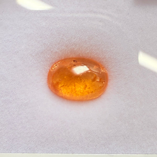 Mandarin Spessartite Garnet Cabochon, 3.59ct, Tanzania, Untreated Unheated