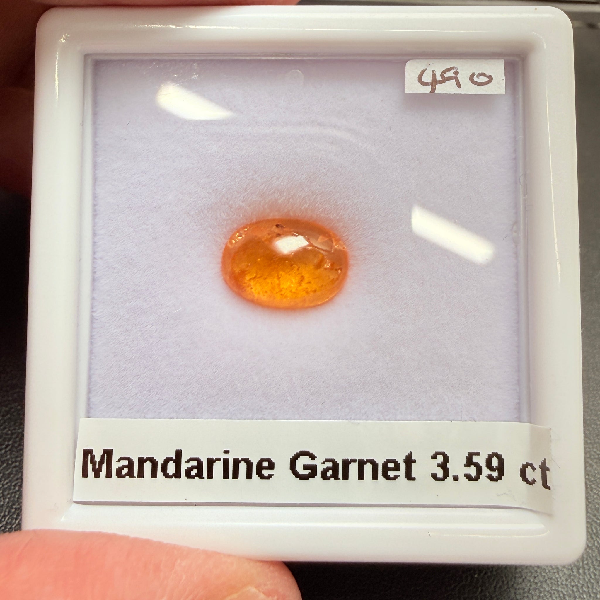 Mandarin Spessartite Garnet Cabochon, 3.59ct, Tanzania, Untreated Unheated