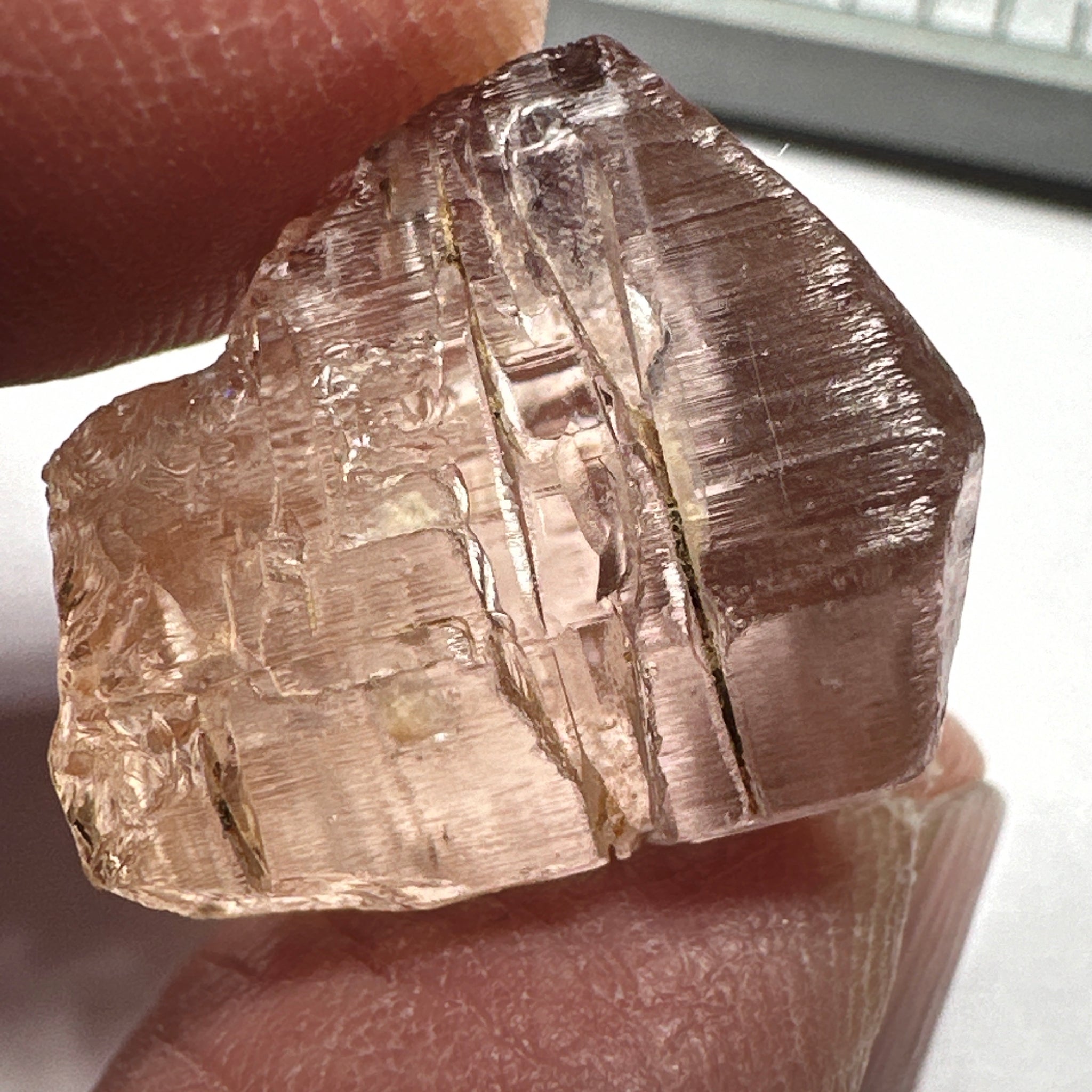 Peach Pink Scapolite, 23.82ct, Very Rare, Tanzania, Untreated Unheated, VVS-IF (flawless)