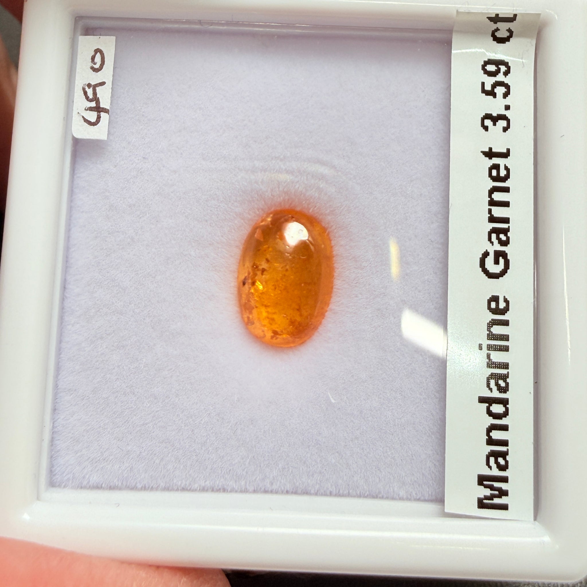 Mandarin Spessartite Garnet Cabochon, 3.59ct, Tanzania, Untreated Unheated