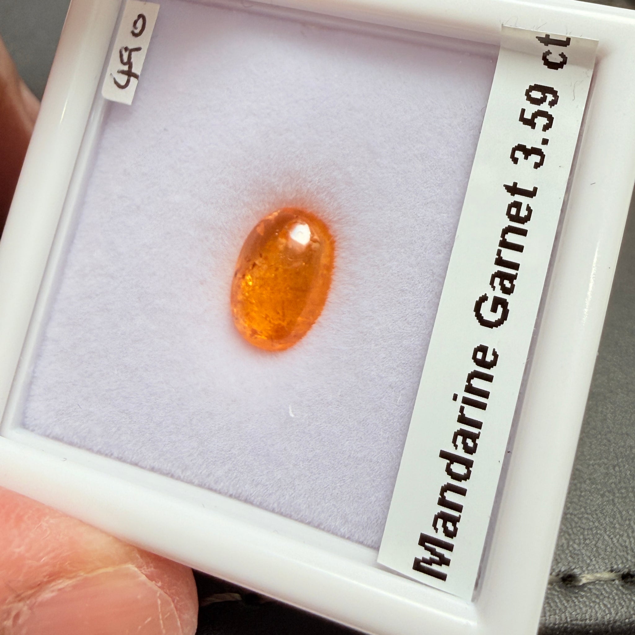 Mandarin Spessartite Garnet Cabochon, 3.59ct, Tanzania, Untreated Unheated