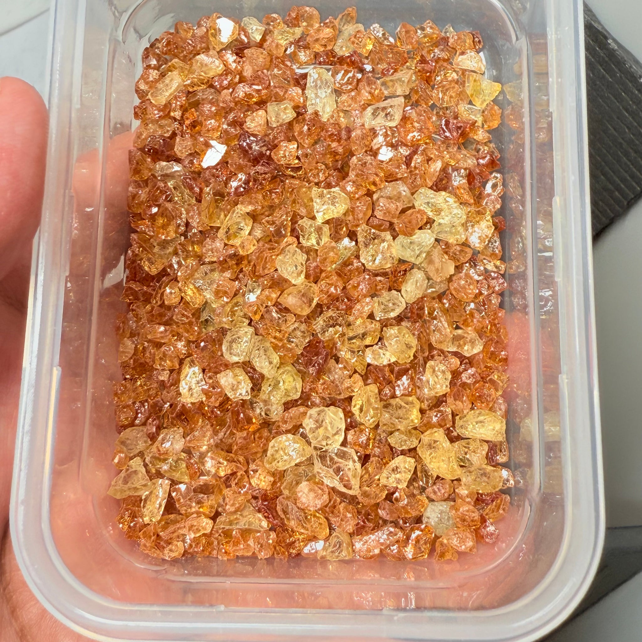 Yellow Grossular Garnet Lot, 68.80gm / 344ct, Merelani, Tanzania, Untreated Unheated, tiny melee rough, either do melee cuts or use in paintings, fish tank etc.