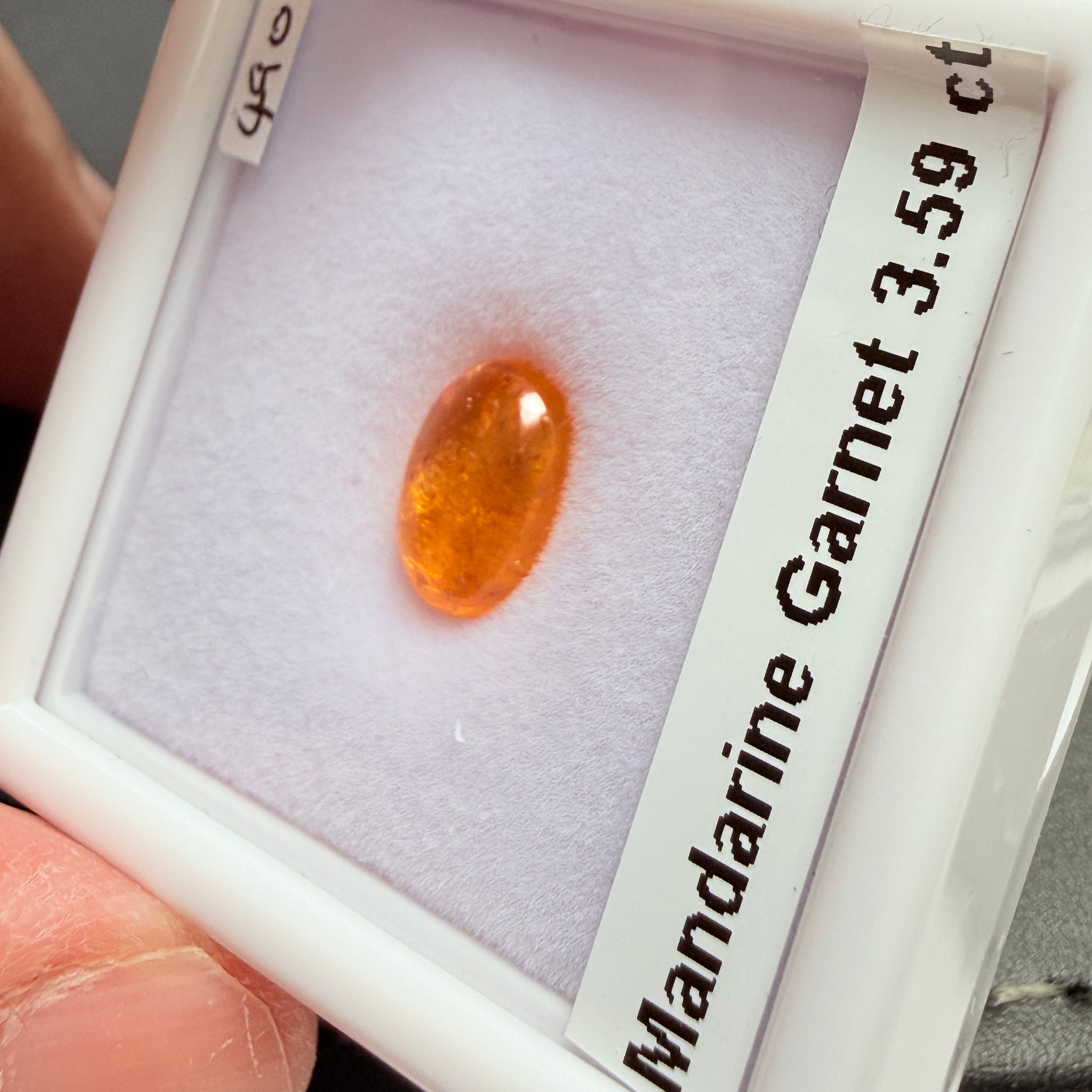 Mandarin Spessartite Garnet Cabochon, 3.59ct, Tanzania, Untreated Unheated
