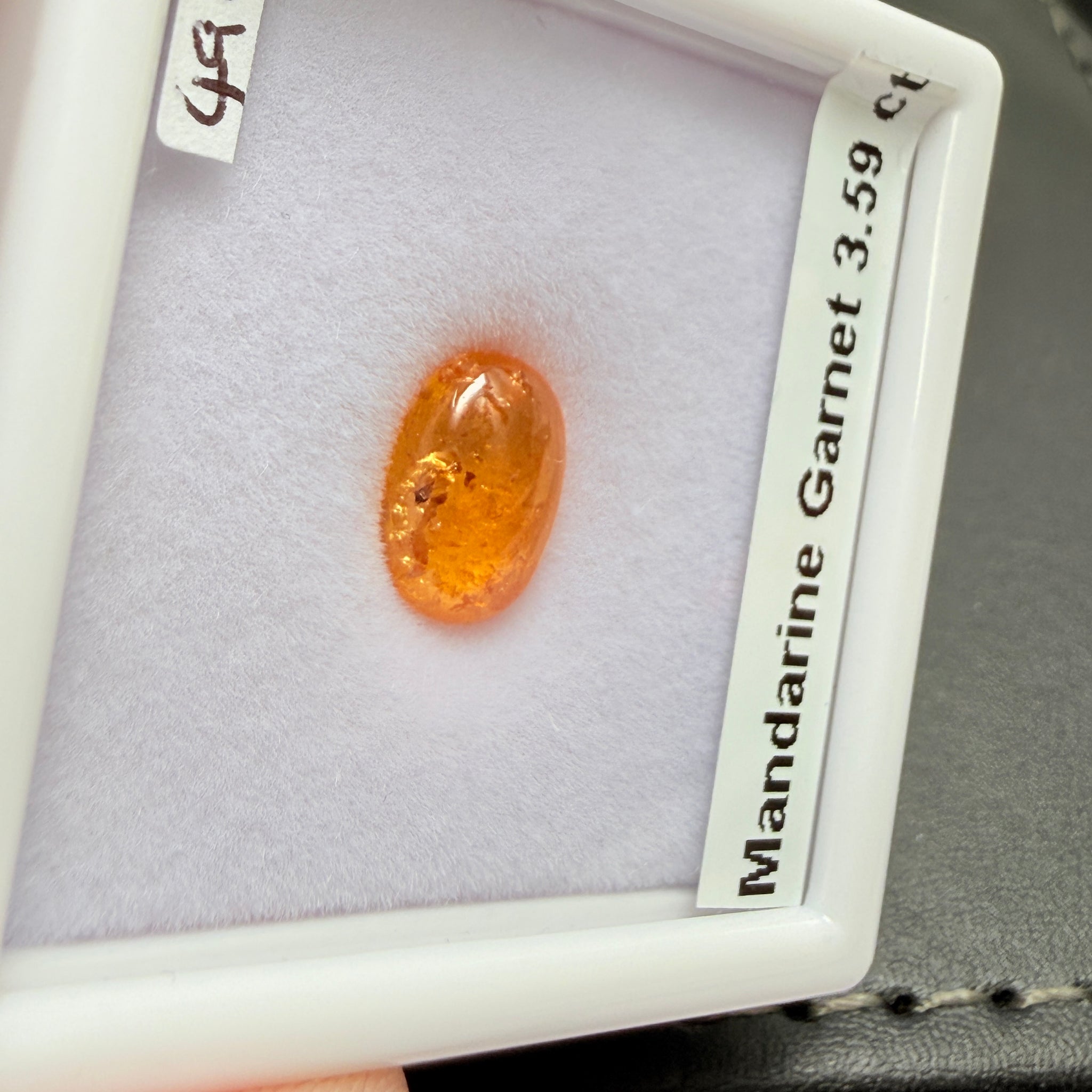 Mandarin Spessartite Garnet Cabochon, 3.59ct, Tanzania, Untreated Unheated