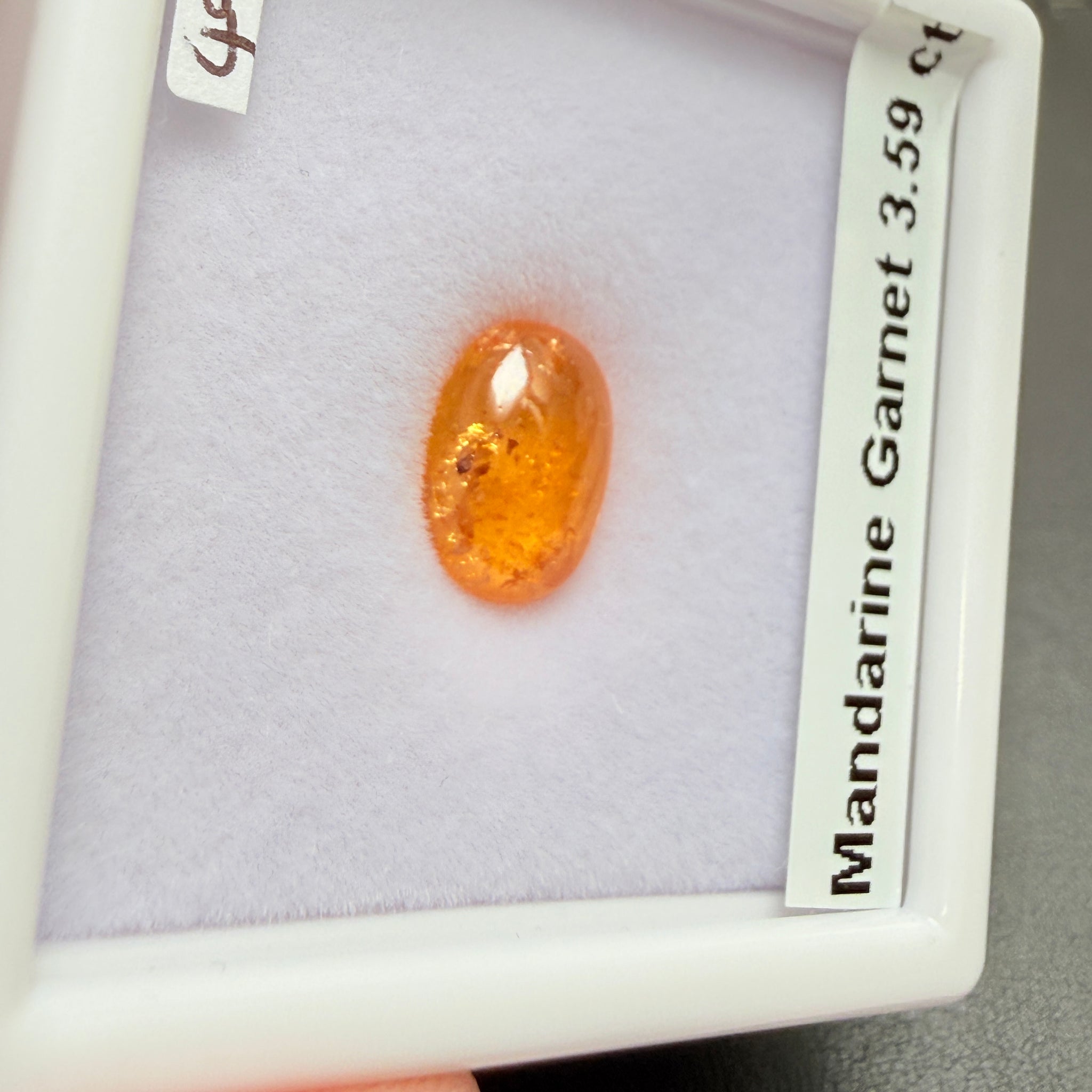 Mandarin Spessartite Garnet Cabochon, 3.59ct, Tanzania, Untreated Unheated