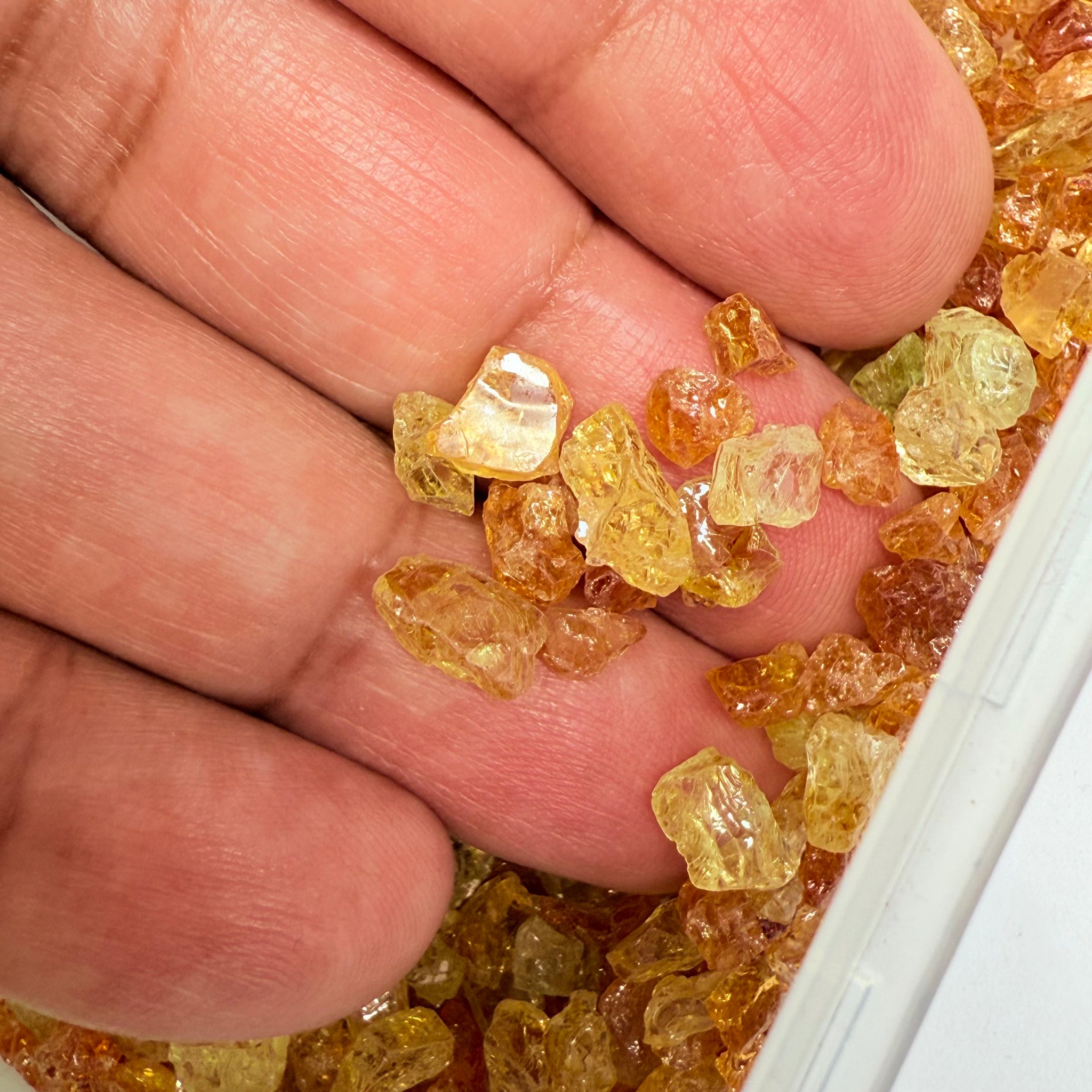 Yellow Grossular Garnet Lot, 68.80gm / 344ct, Merelani, Tanzania, Untreated Unheated, tiny melee rough, either do melee cuts or use in paintings, fish tank etc.