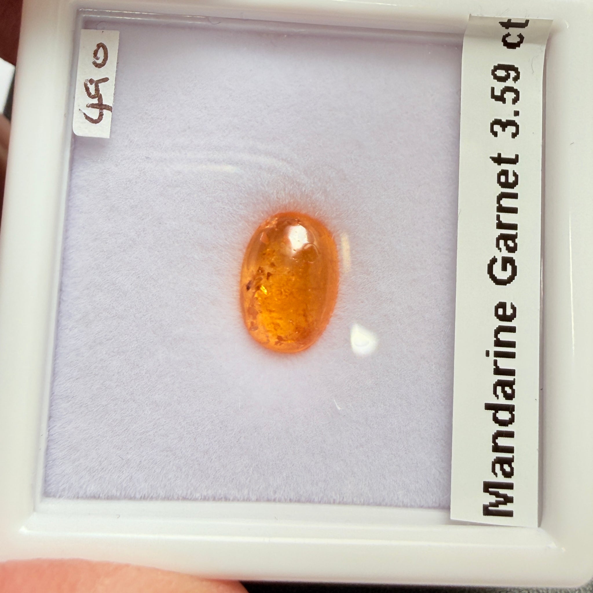 Mandarin Spessartite Garnet Cabochon, 3.59ct, Tanzania, Untreated Unheated