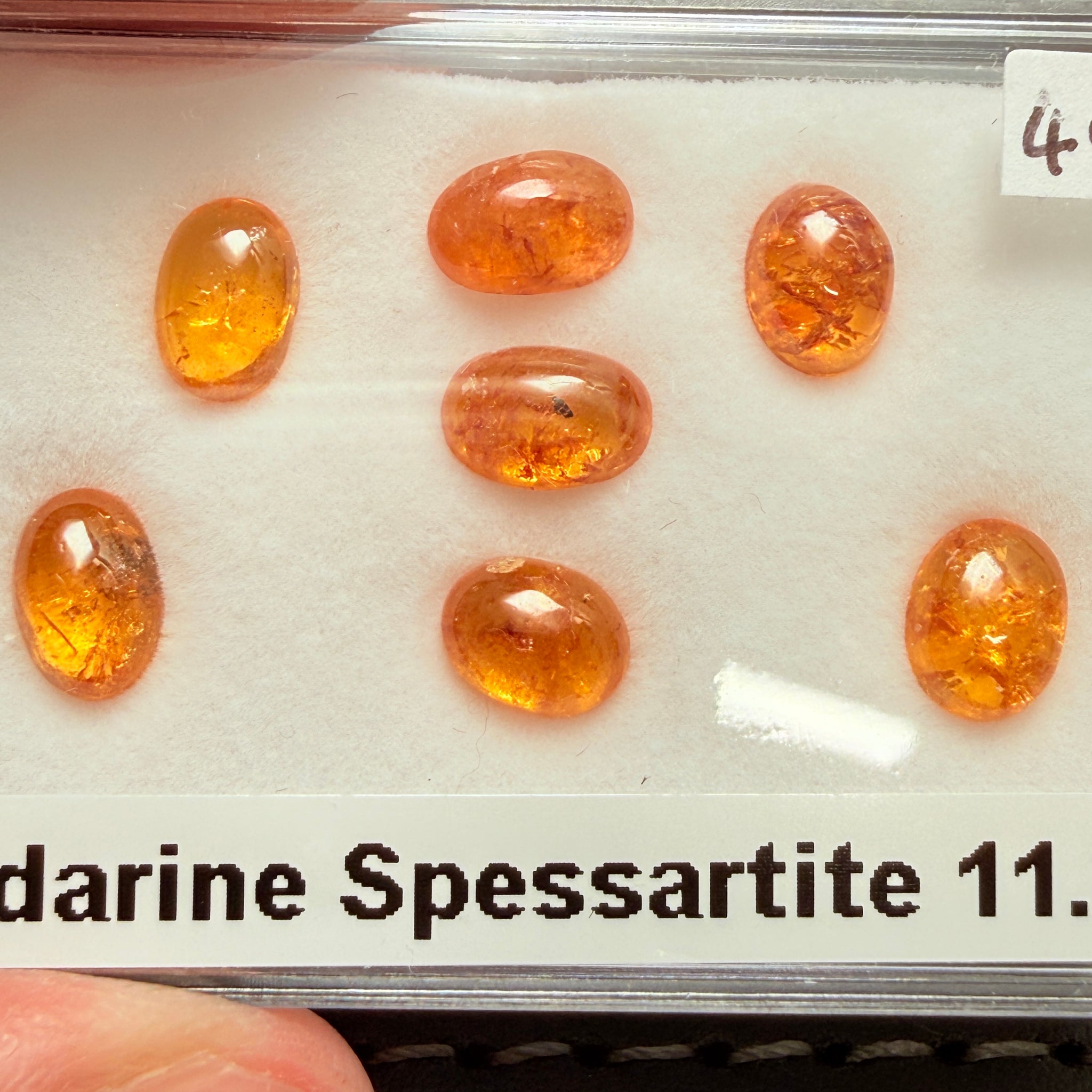 Mandarin Spessartite Garnet Cabochon Lot, 11.86ct, Tanzania, Untreated Unheated