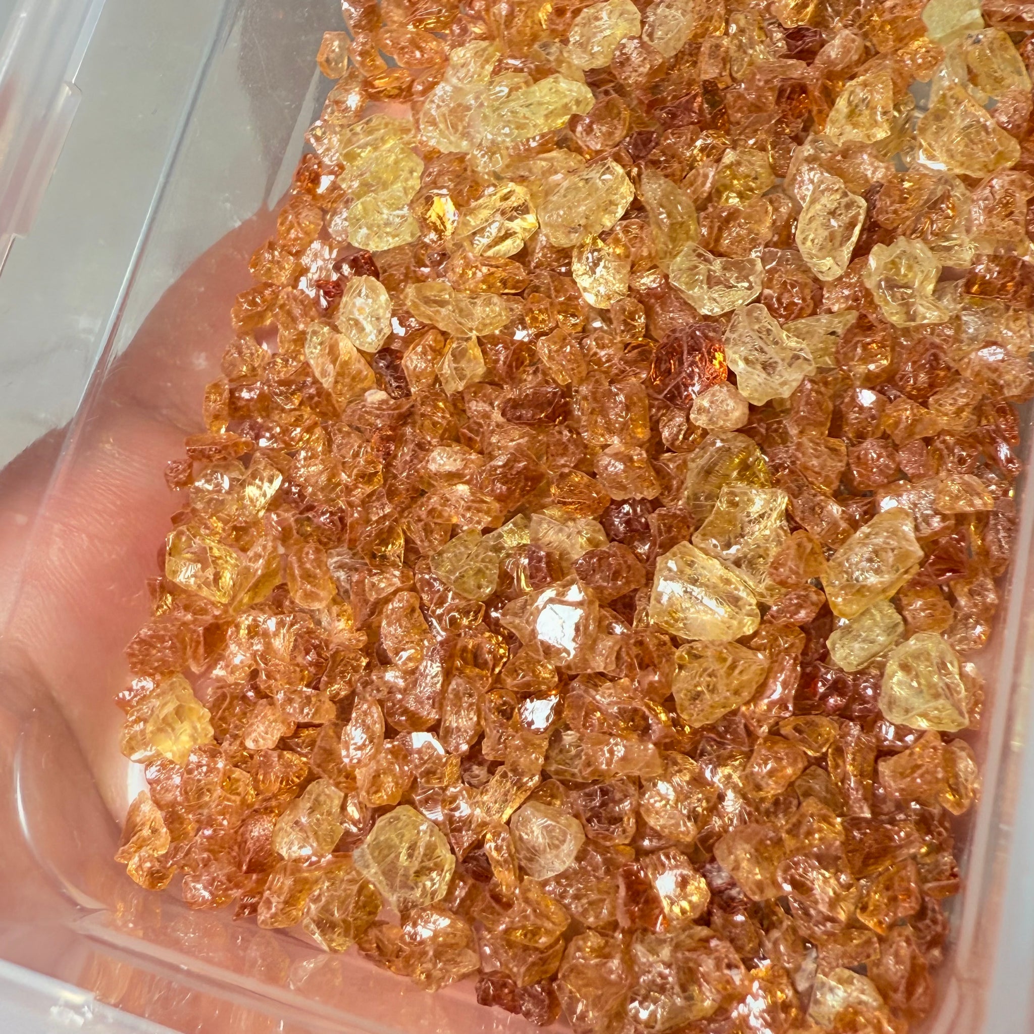 Yellow Grossular Garnet Lot, 64.30gm / 321.5ct, Merelani, Tanzania, Untreated Unheated, tiny melee rough, either do melee cuts or use in paintings, fish tank etc.