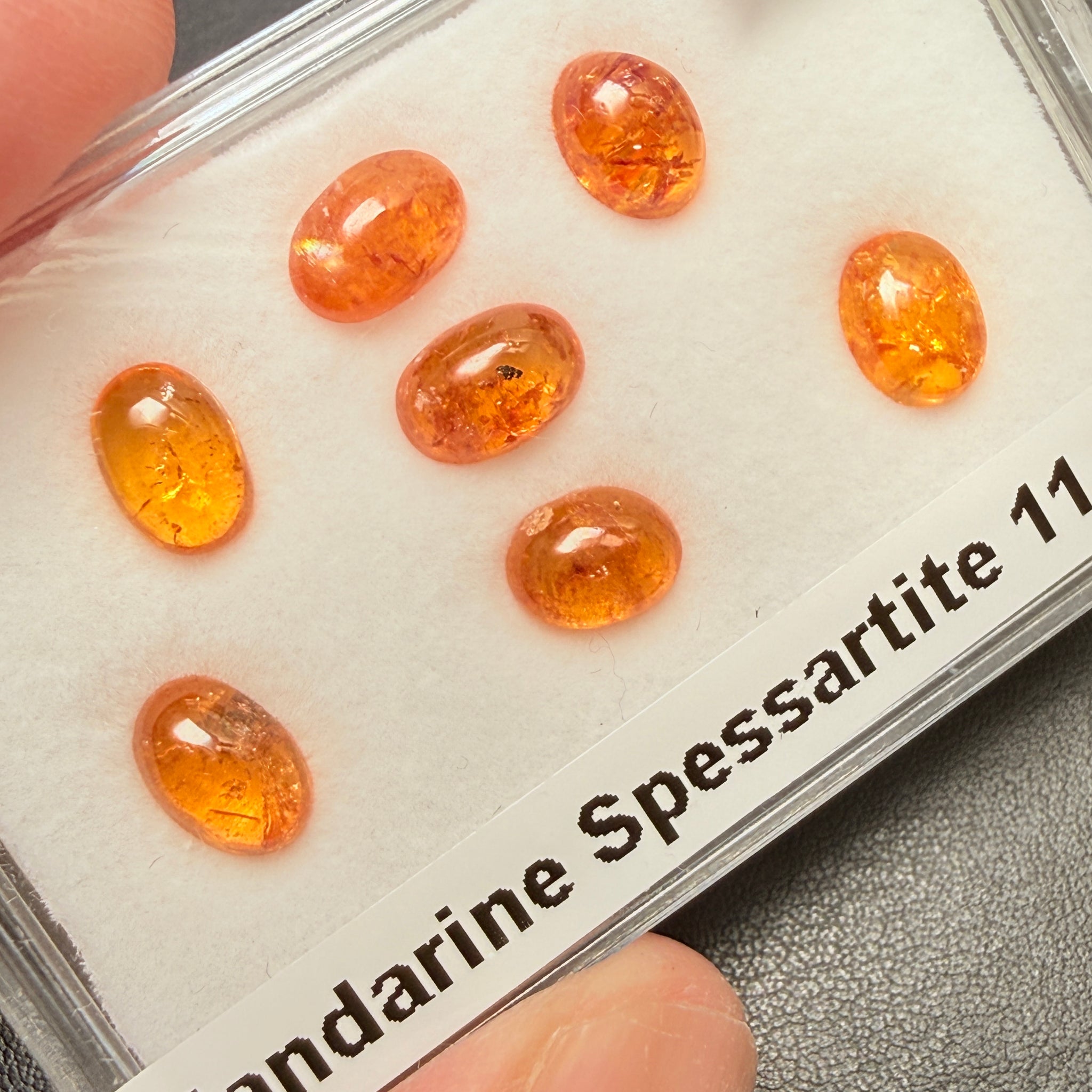Mandarin Spessartite Garnet Cabochon Lot, 11.86ct, Tanzania, Untreated Unheated