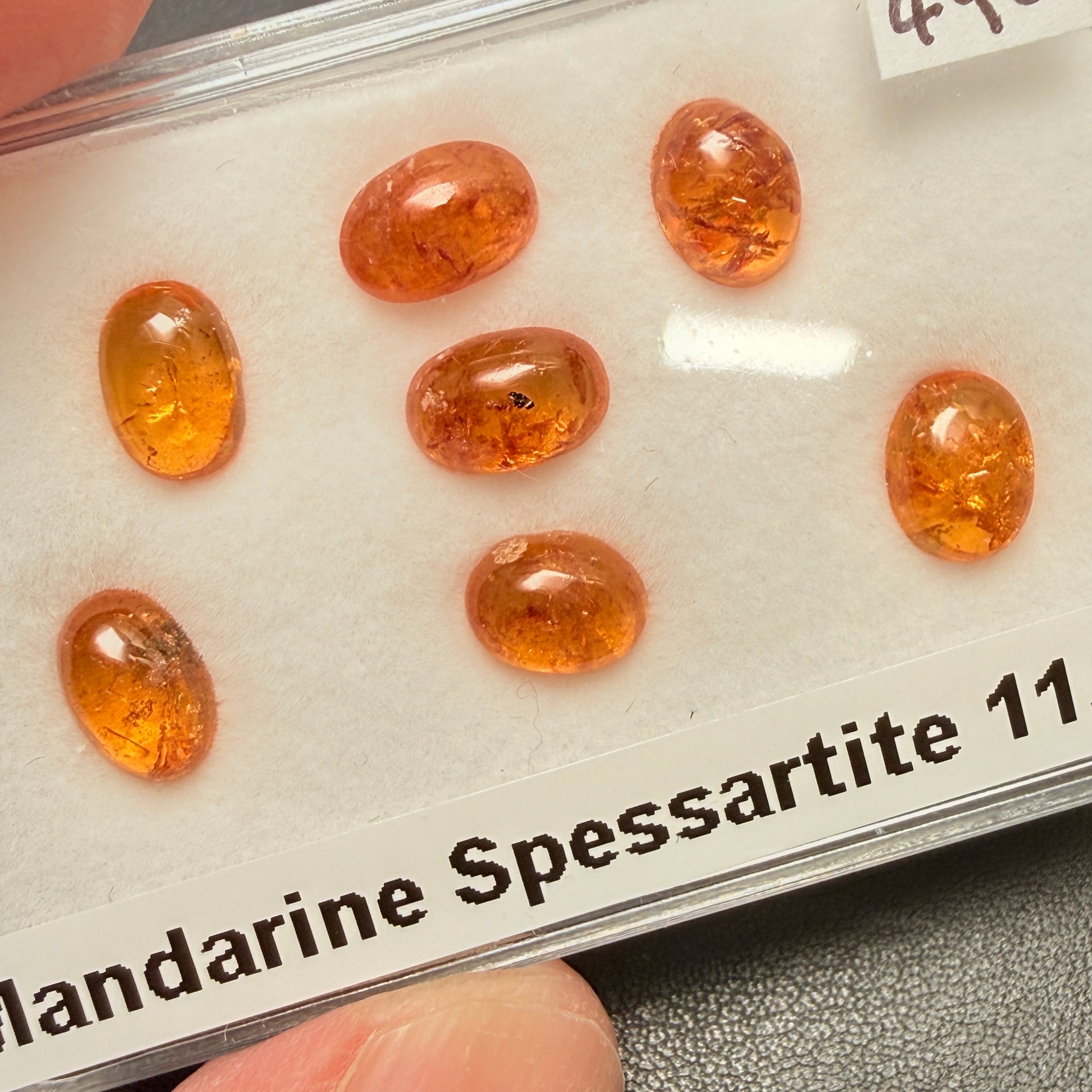 Mandarin Spessartite Garnet Cabochon Lot, 11.86ct, Tanzania, Untreated Unheated