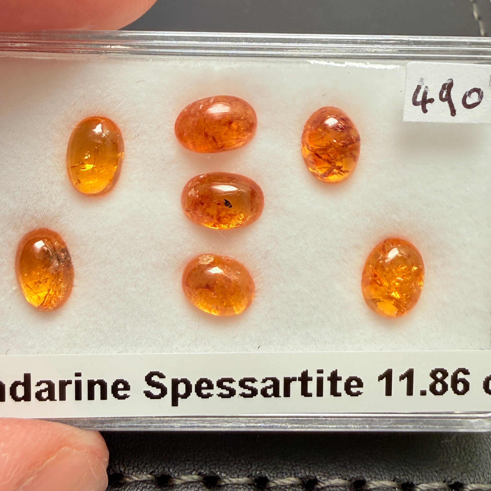 Mandarin Spessartite Garnet Cabochon Lot, 11.86ct, Tanzania, Untreated Unheated