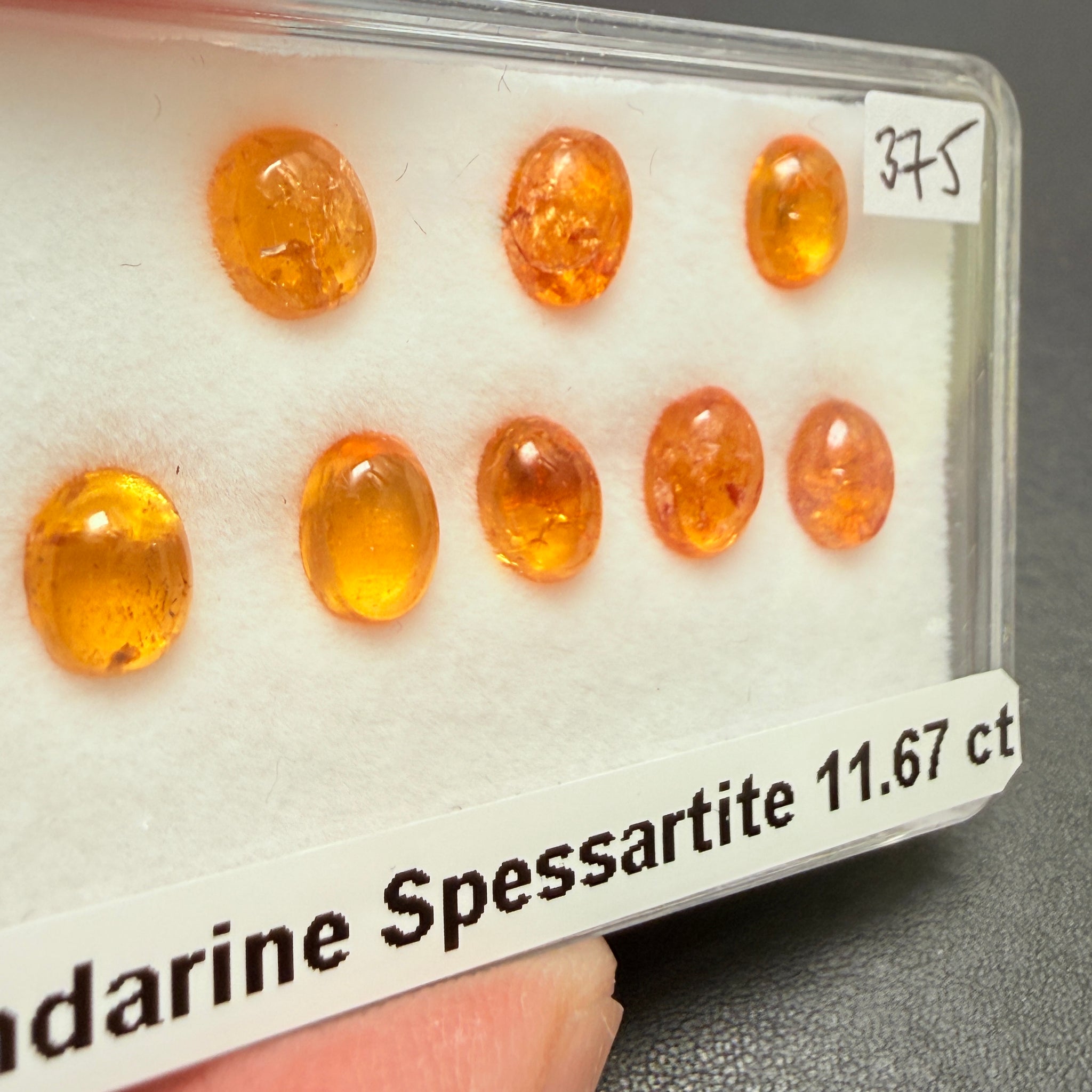 Mandarin Spessartite Garnet Cabochon Lot, 11.67ct, Tanzania, Untreated Unheated