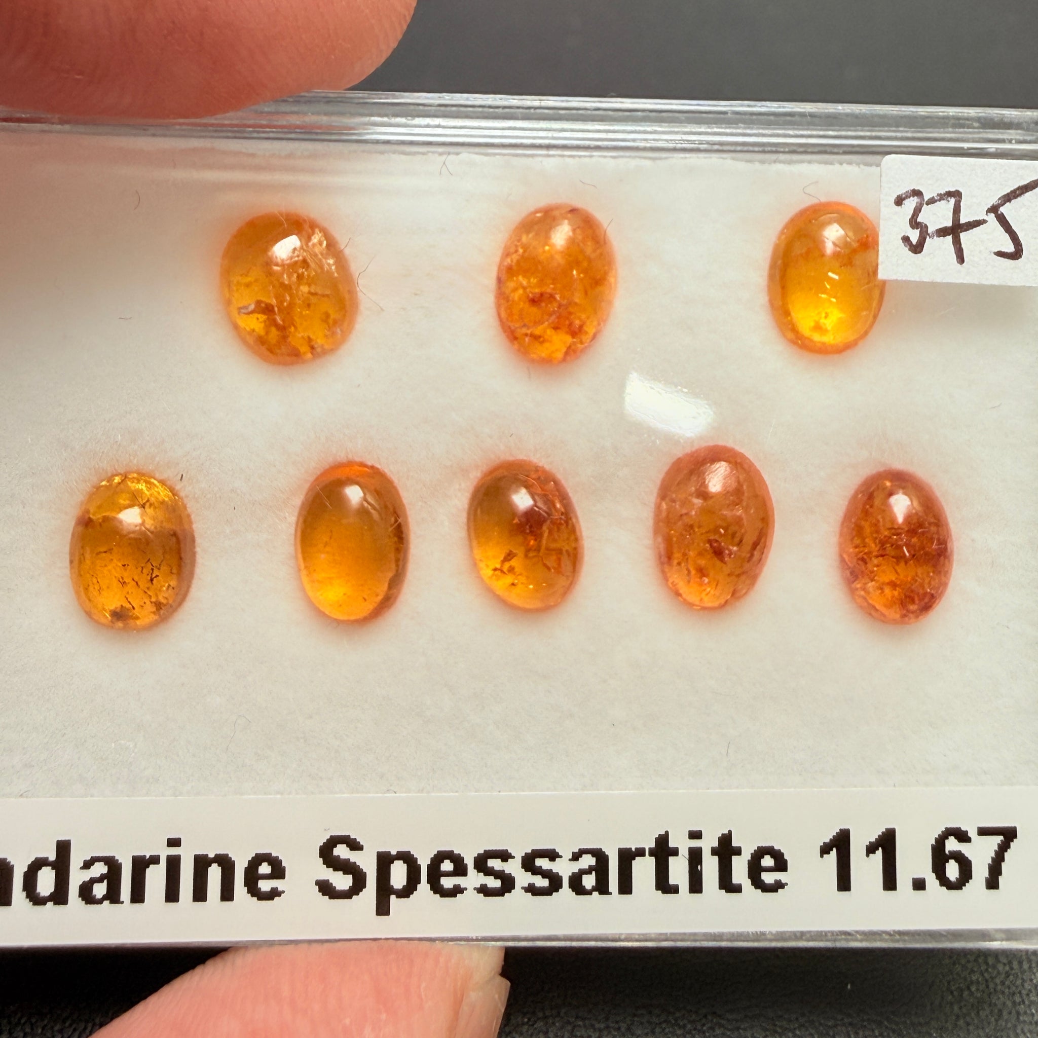 Mandarin Spessartite Garnet Cabochon Lot, 11.67ct, Tanzania, Untreated Unheated