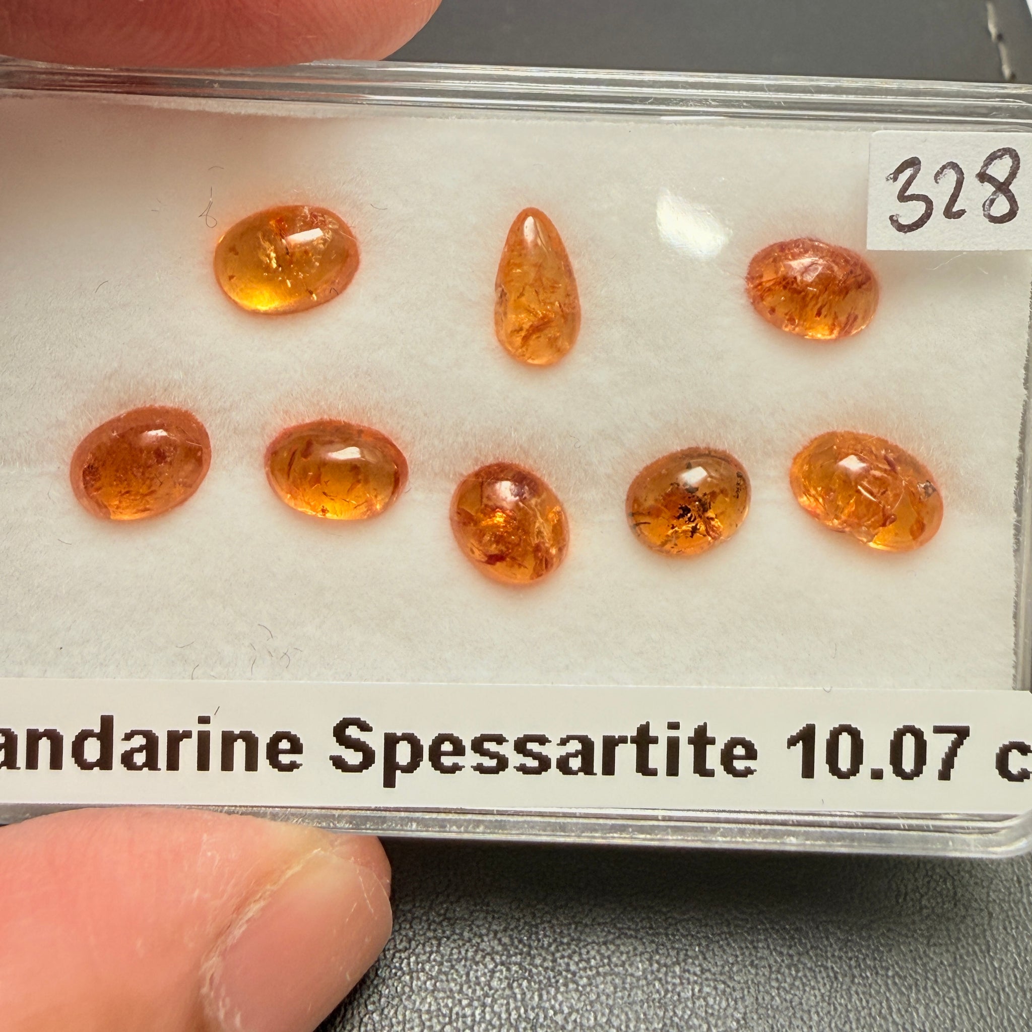 Mandarin Spessartite Garnet Cabochon Lot, 10.07ct, Tanzania, Untreated Unheated