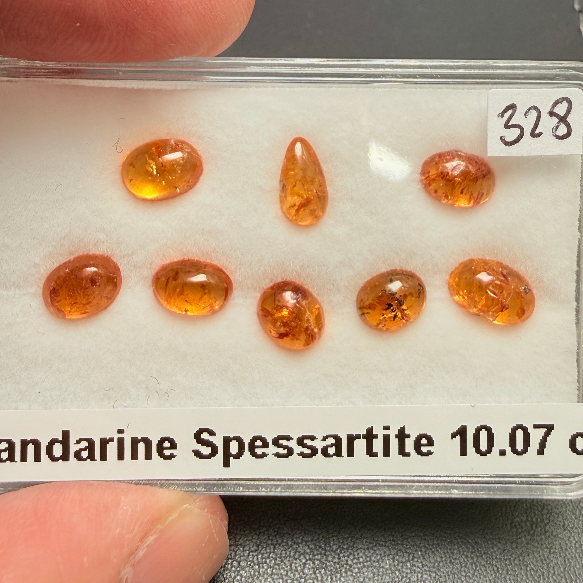 Mandarin Spessartite Garnet Cabochon Lot, 10.07ct, Tanzania, Untreated Unheated