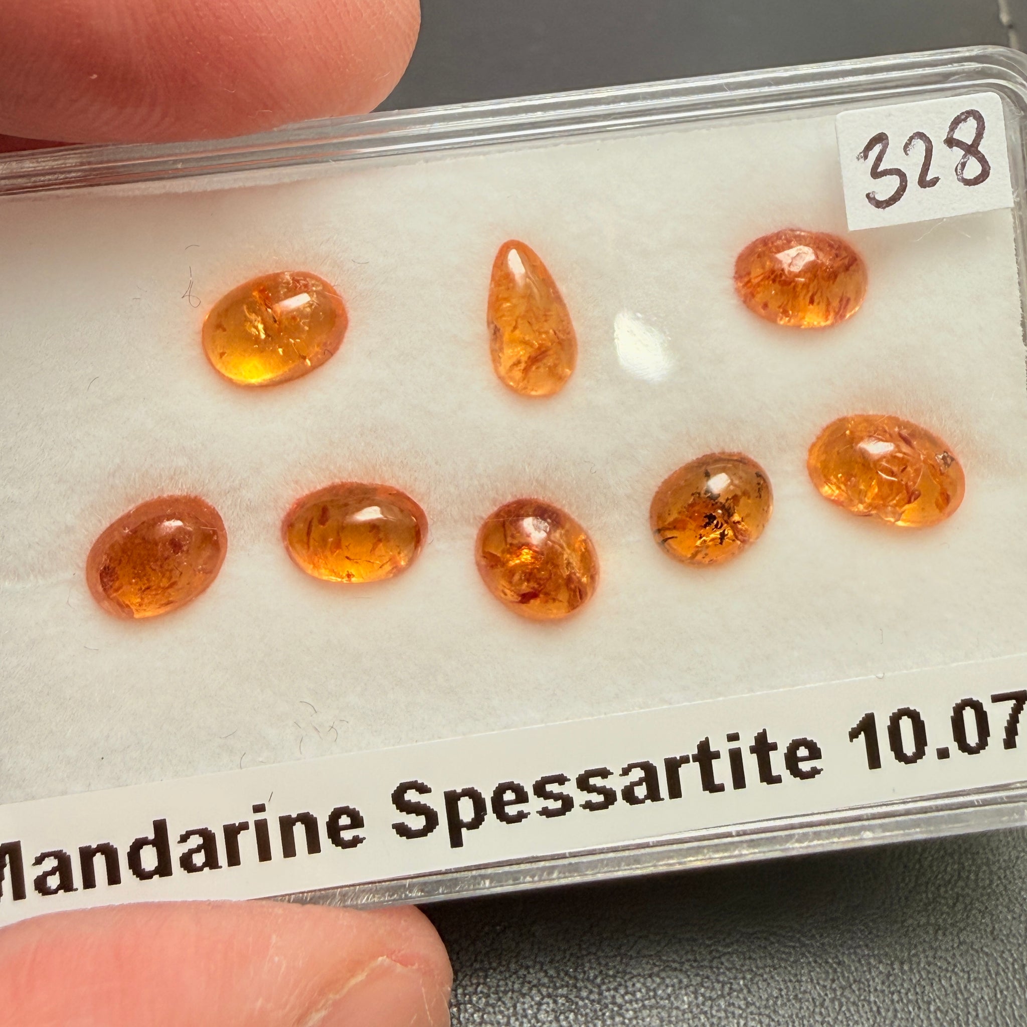 Mandarin Spessartite Garnet Cabochon Lot, 10.07ct, Tanzania, Untreated Unheated