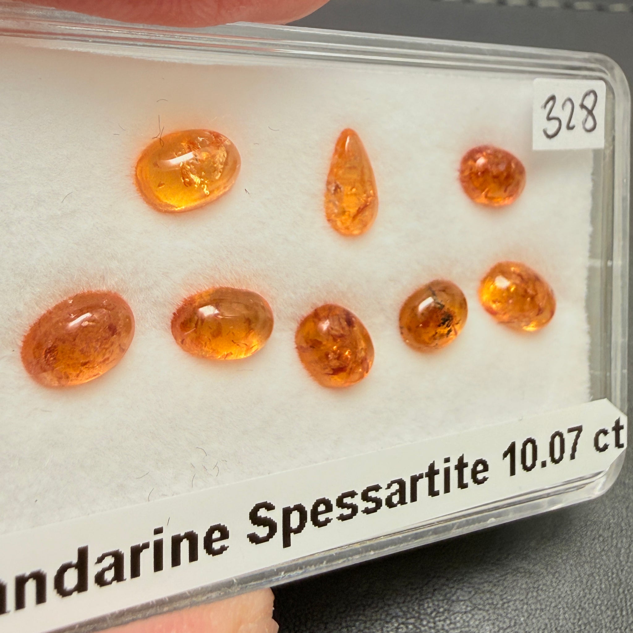 Mandarin Spessartite Garnet Cabochon Lot, 10.07ct, Tanzania, Untreated Unheated