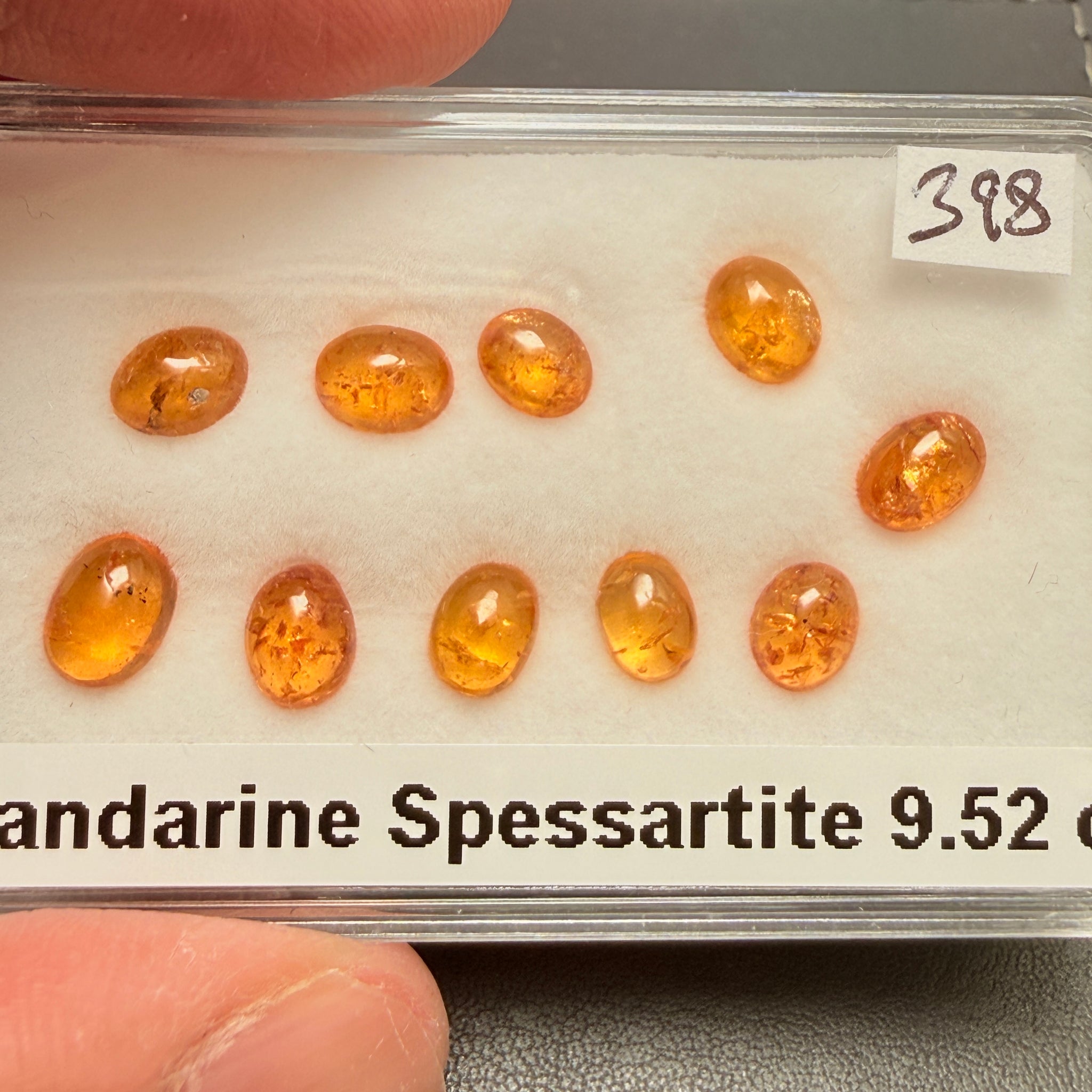 Mandarin Spessartite Garnet Cabochon Lot, 9.52ct, Tanzania, Untreated Unheated