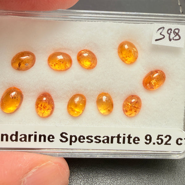 Mandarin Spessartite Garnet Cabochon Lot, 9.52ct, Tanzania, Untreated Unheated