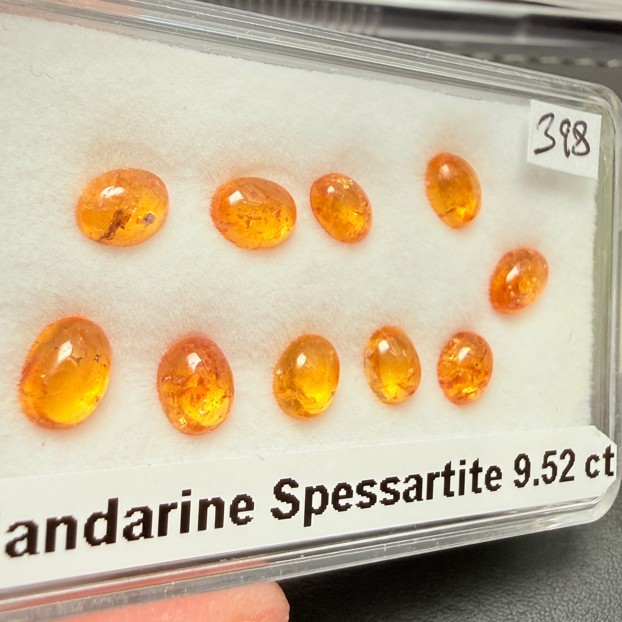 Mandarin Spessartite Garnet Cabochon Lot, 9.52ct, Tanzania, Untreated Unheated