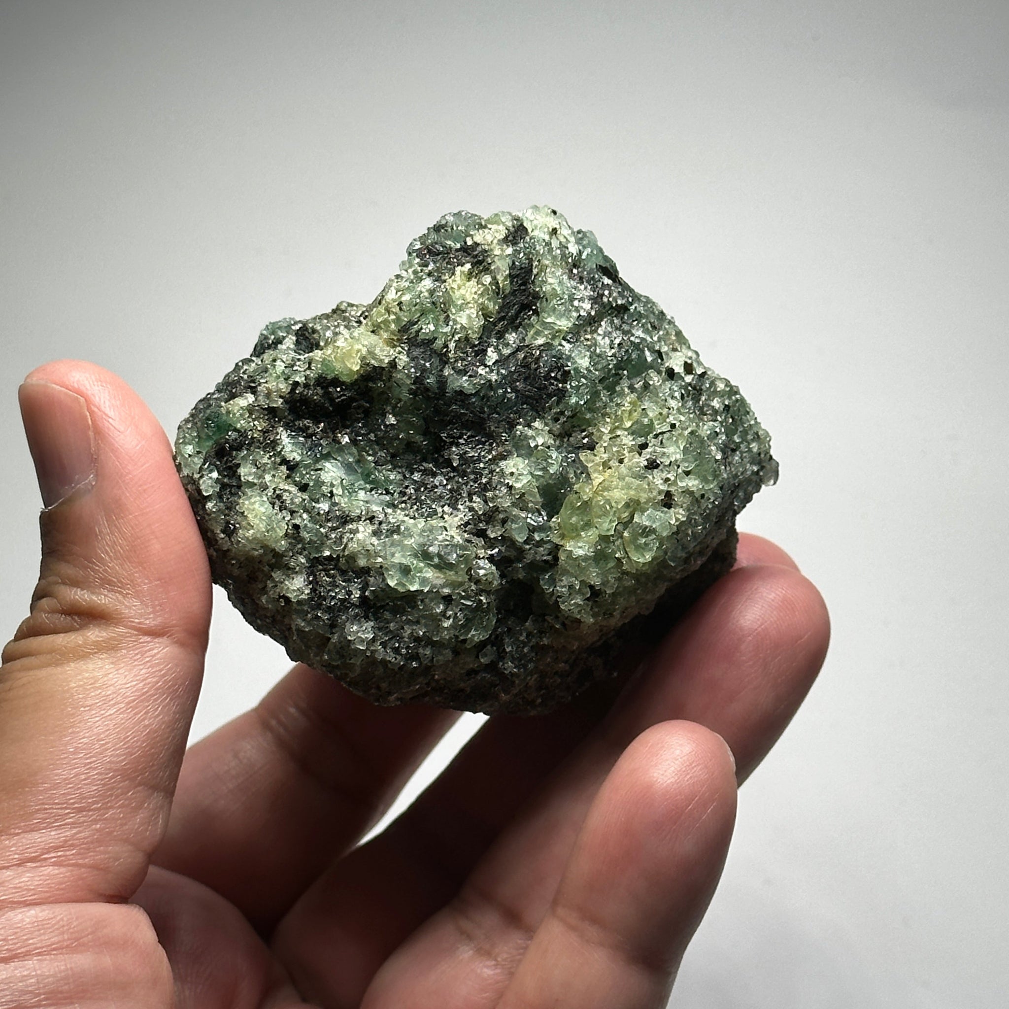 Emerald on Matrix, 170gm, Tanzania, Untreated Unheated, No Oil. 67.7 x 57 x 48.3mm.