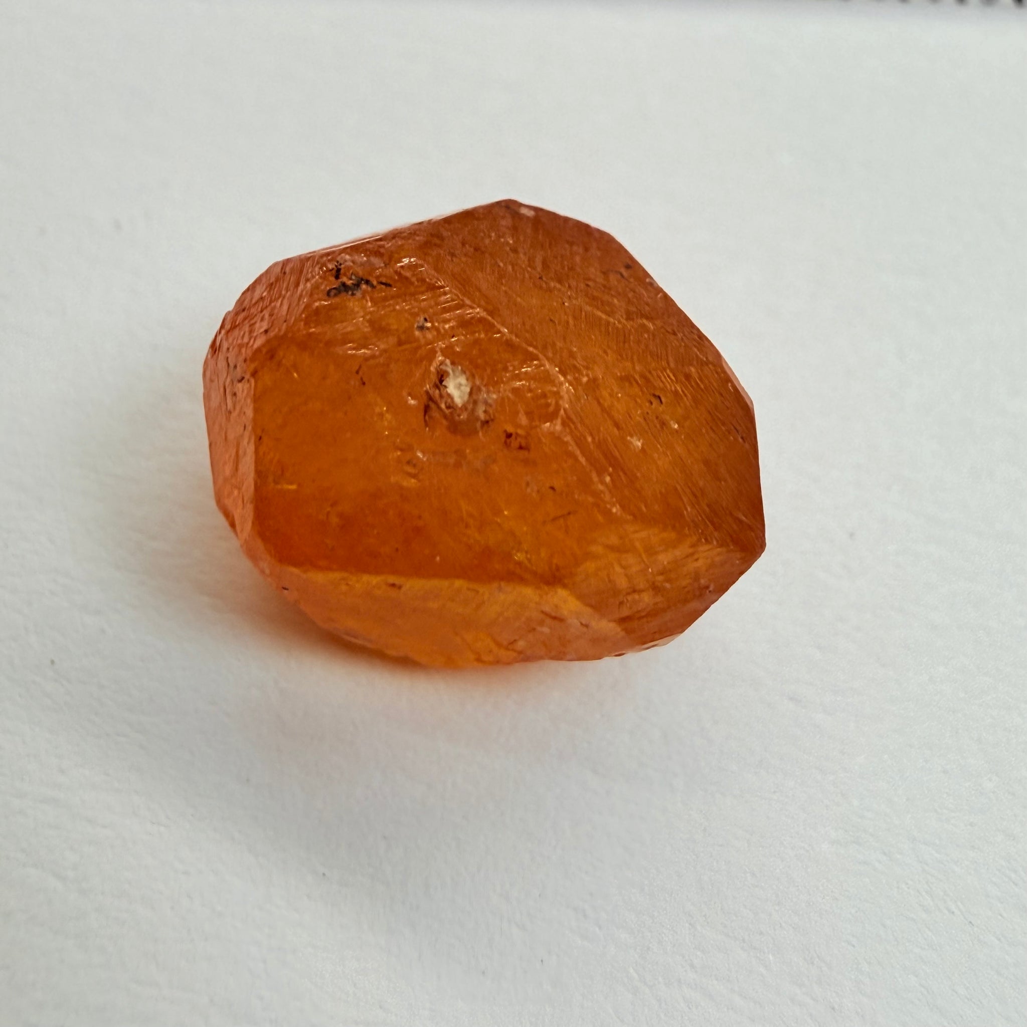 Mandarin Spessartite Garnet Crystal, 8.36ct, Loliondo, Tanzania, Untreated Unheated