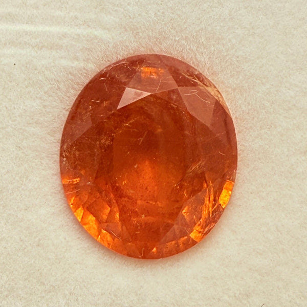 Mandarin Spessartite Garnet, 9.09ct, Untreated Unheated. 12.8 x 11.2 x 6.8mm