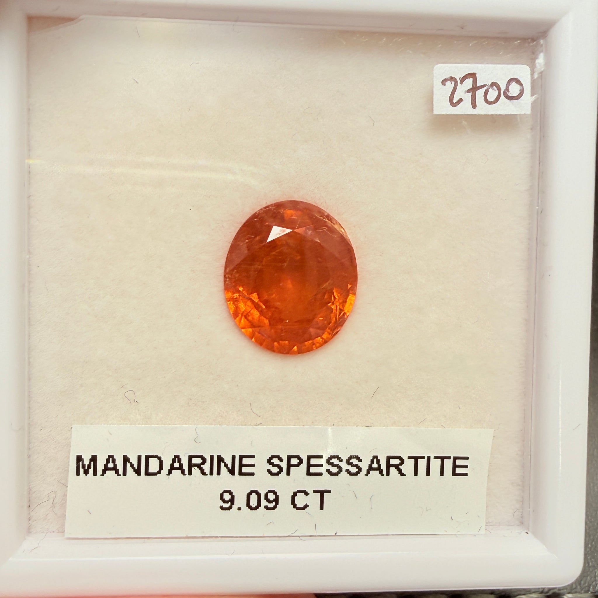 Mandarin Spessartite Garnet, 9.09ct, Untreated Unheated. 12.8 x 11.2 x 6.8mm