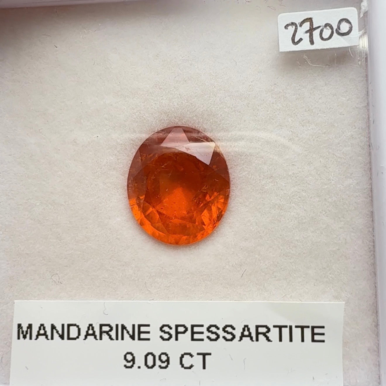 Mandarin Spessartite Garnet, 9.09ct, Untreated Unheated. 12.8 x 11.2 x 6.8mm