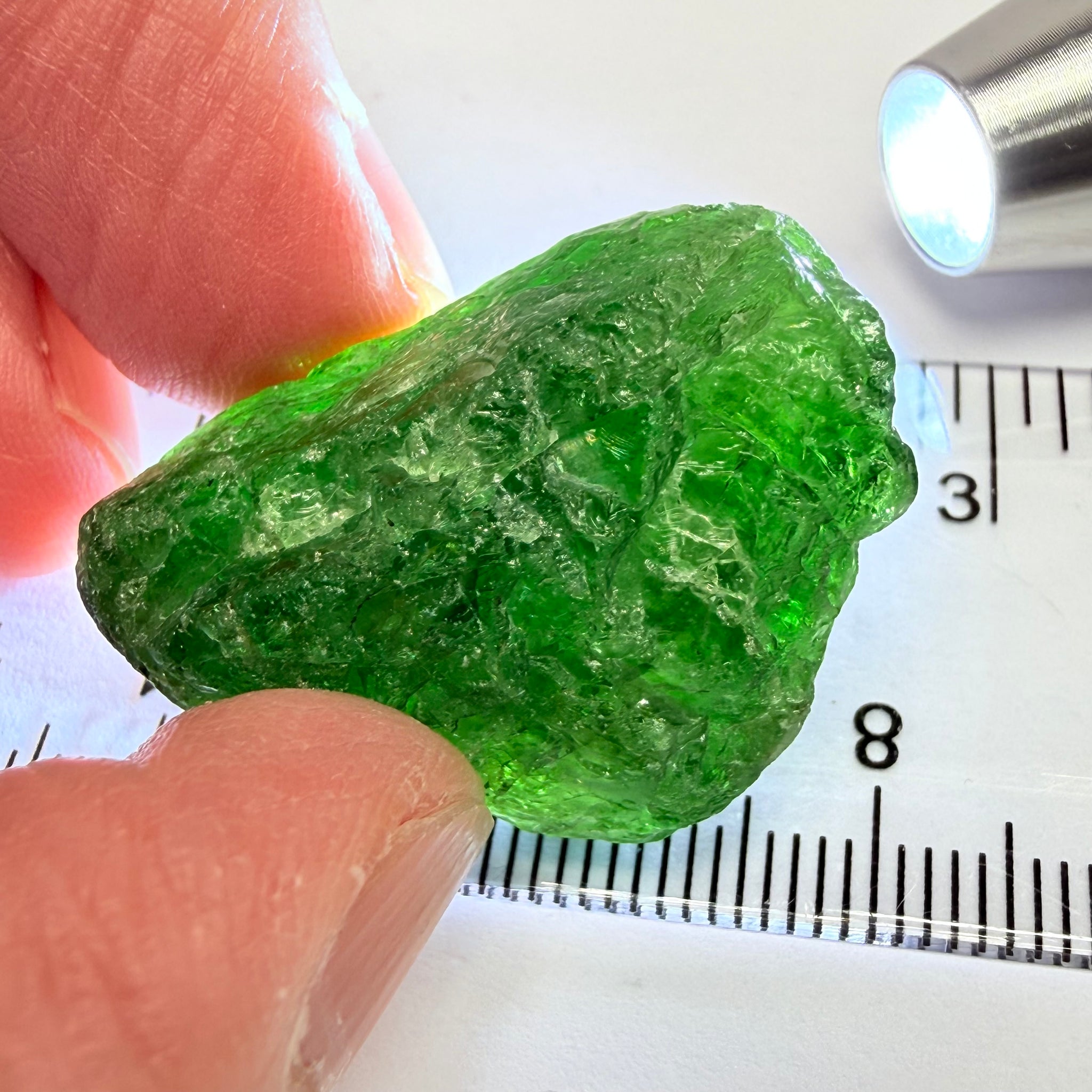 Tsavorite, Cab Grade with Gemmy Portions, 73.01ct, Merelani, Tanzania, Untreated Unheated
