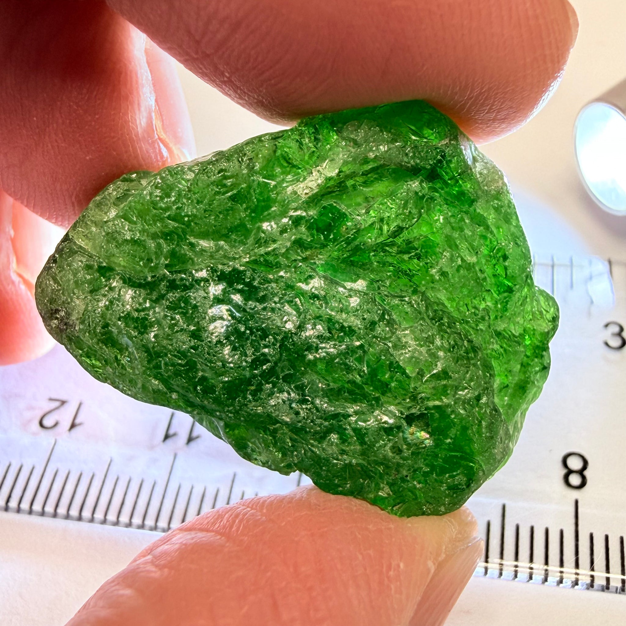Tsavorite, Cab Grade with Gemmy Portions, 73.01ct, Merelani, Tanzania, Untreated Unheated