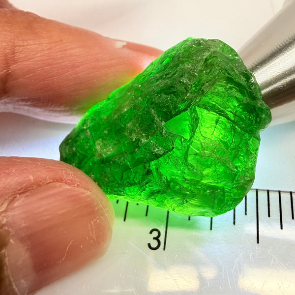Tsavorite, Cab Grade with Gemmy Portions, 73.01ct, Merelani, Tanzania, Untreated Unheated
