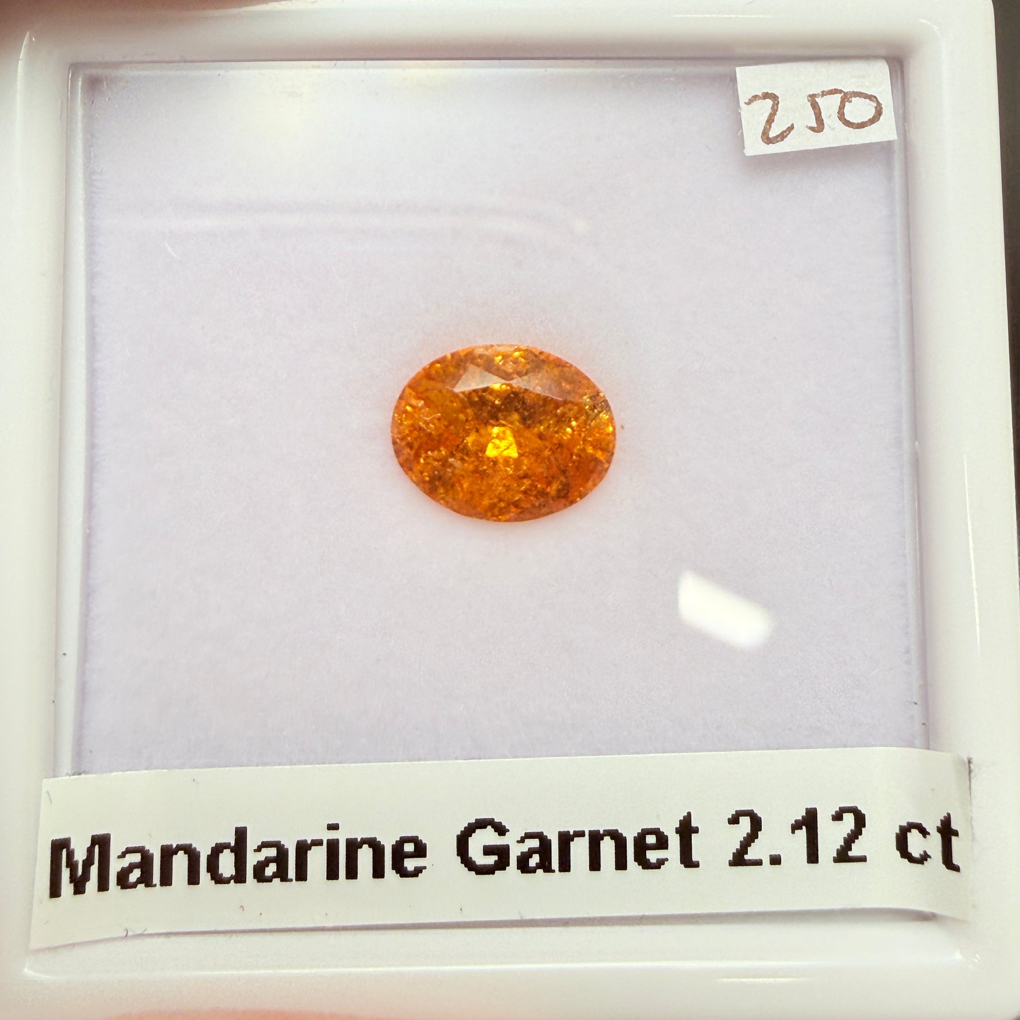 Mandarin Spessartite Garnet, 2.12ct, Loliondo, Tanzania, Untreated Unheated