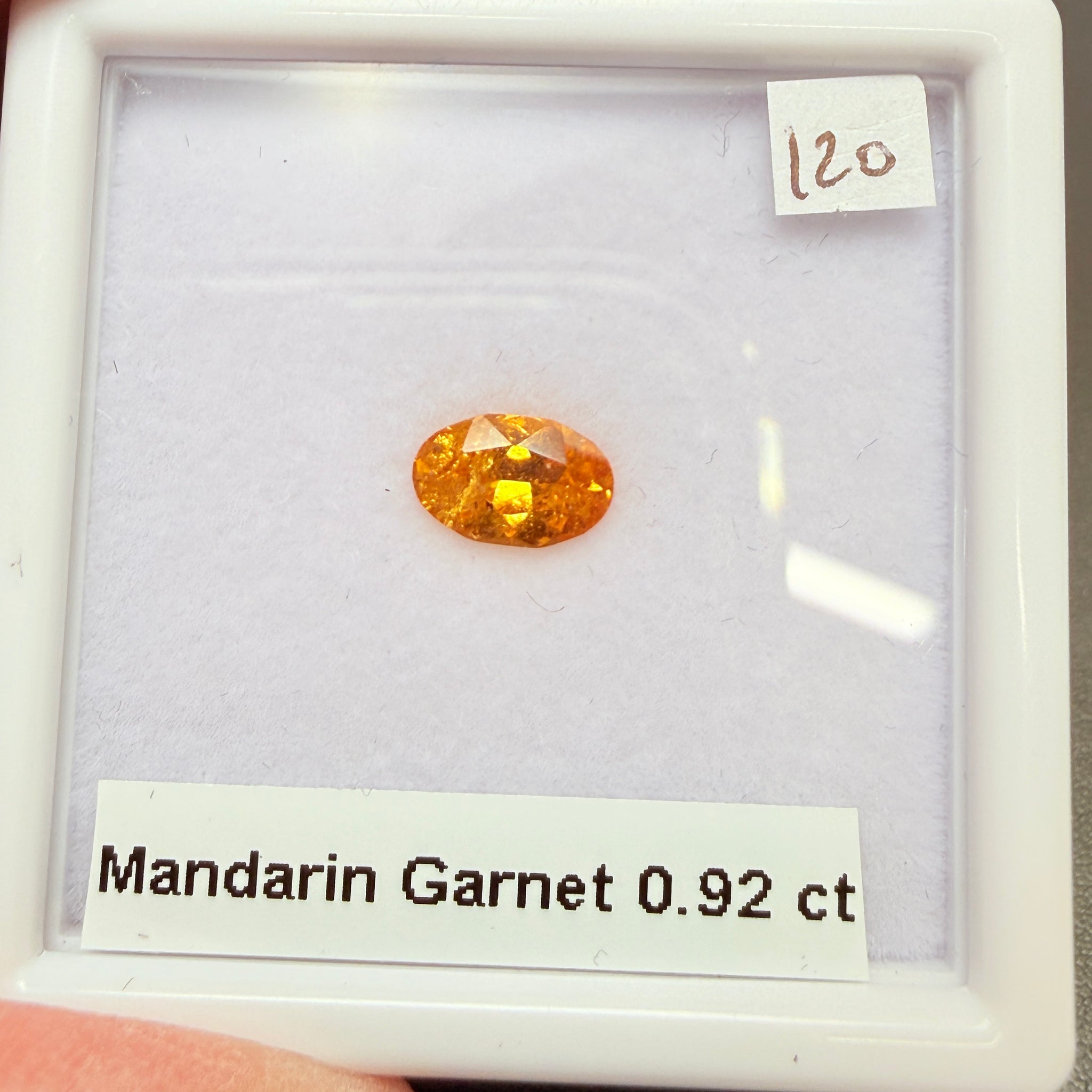 Mandarin Spessartite Garnet, 0.92ct, Loliondo, Tanzania, Untreated Unheated