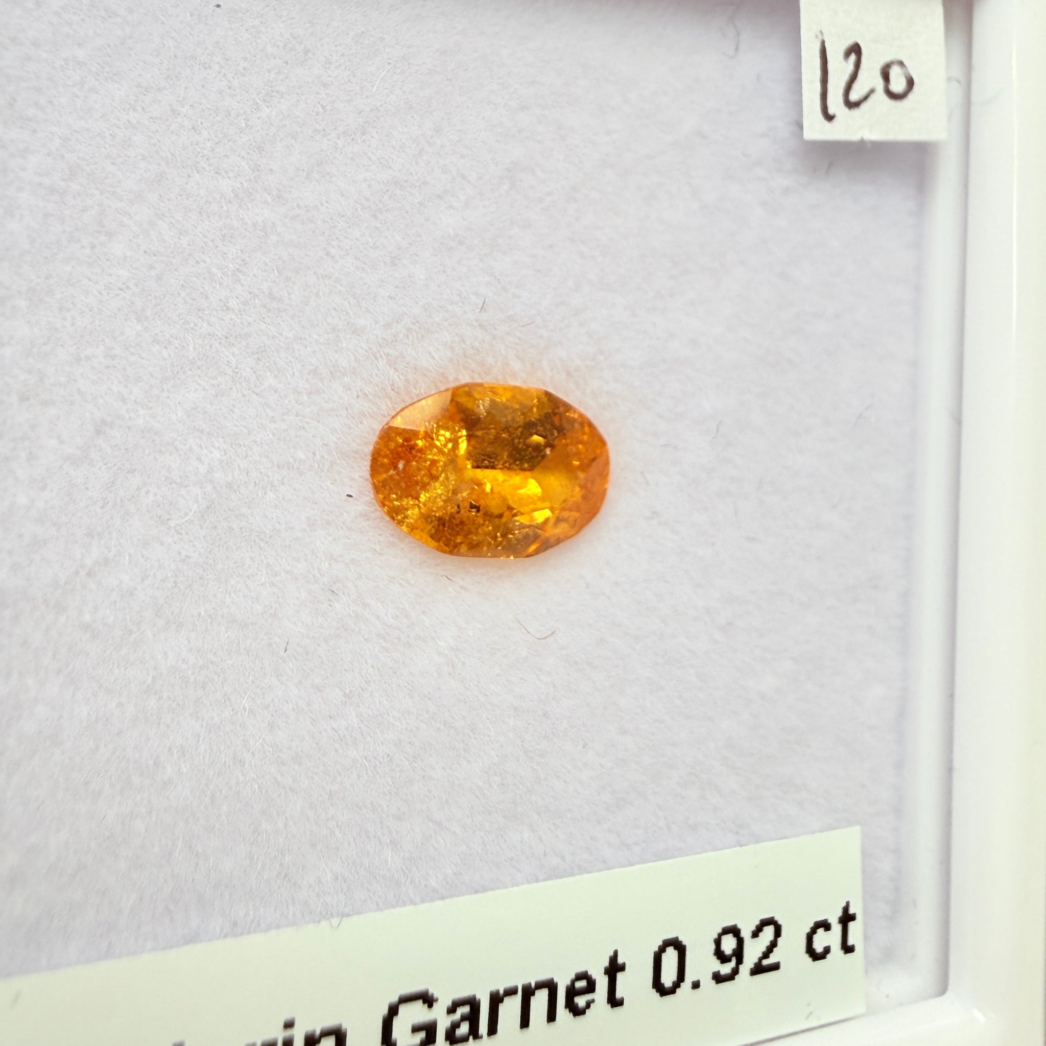 Mandarin Spessartite Garnet, 0.92ct, Loliondo, Tanzania, Untreated Unheated