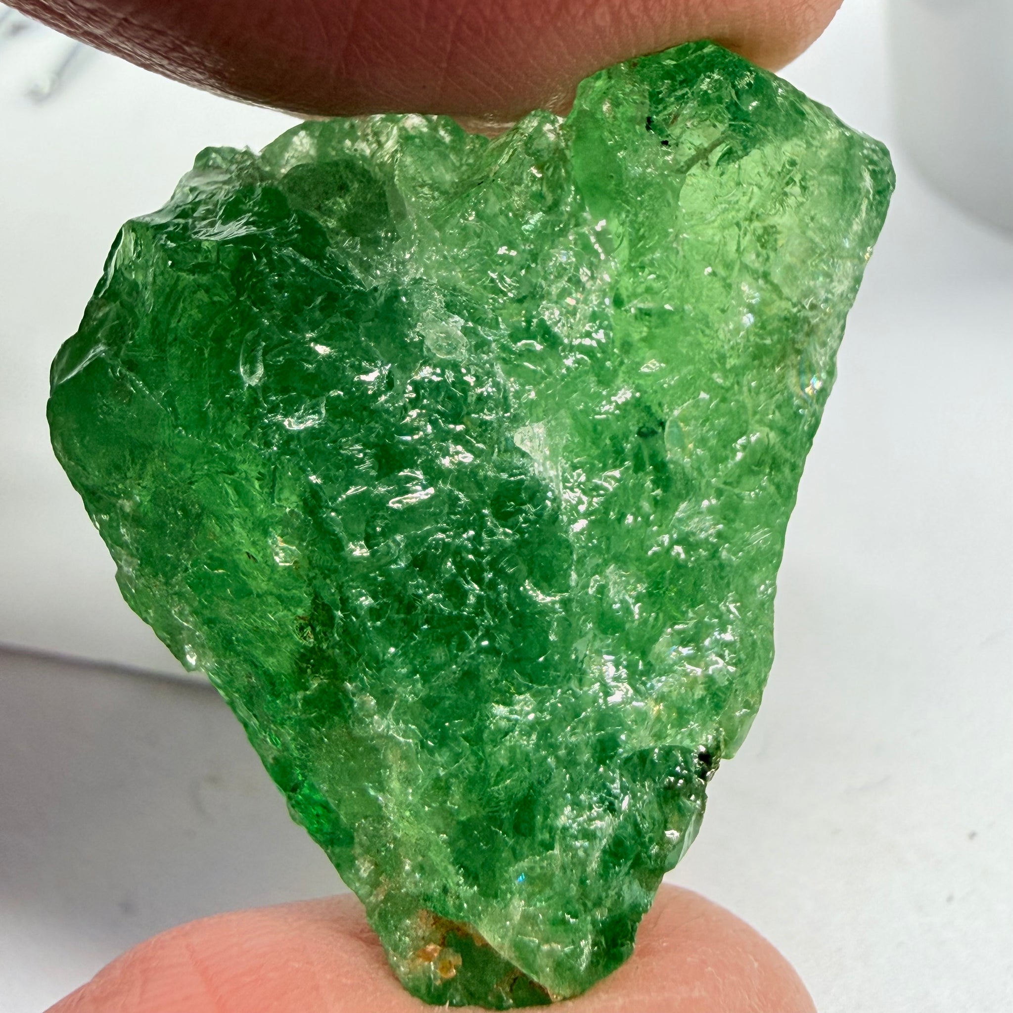 Tsavorite, Cab Grade with Gemmy Portions, 48.92ct, Merelani, Tanzania, Untreated Unheated, if you want to facet then you will have to cobb it into small pieces