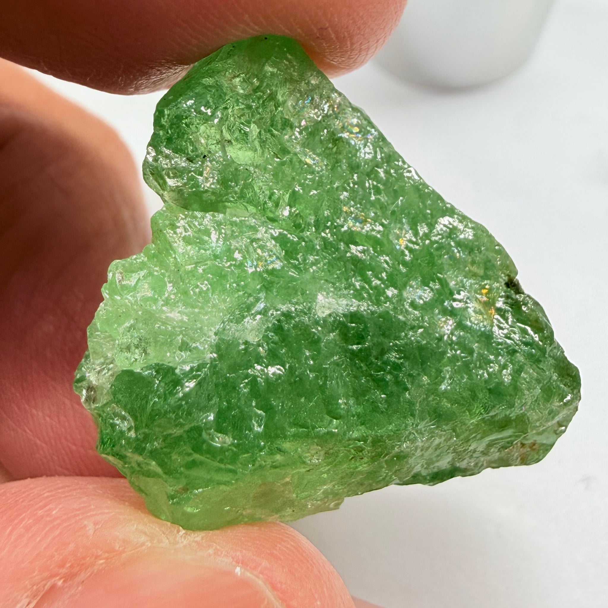 Tsavorite, Cab Grade with Gemmy Portions, 48.92ct, Merelani, Tanzania, Untreated Unheated, if you want to facet then you will have to cobb it into small pieces