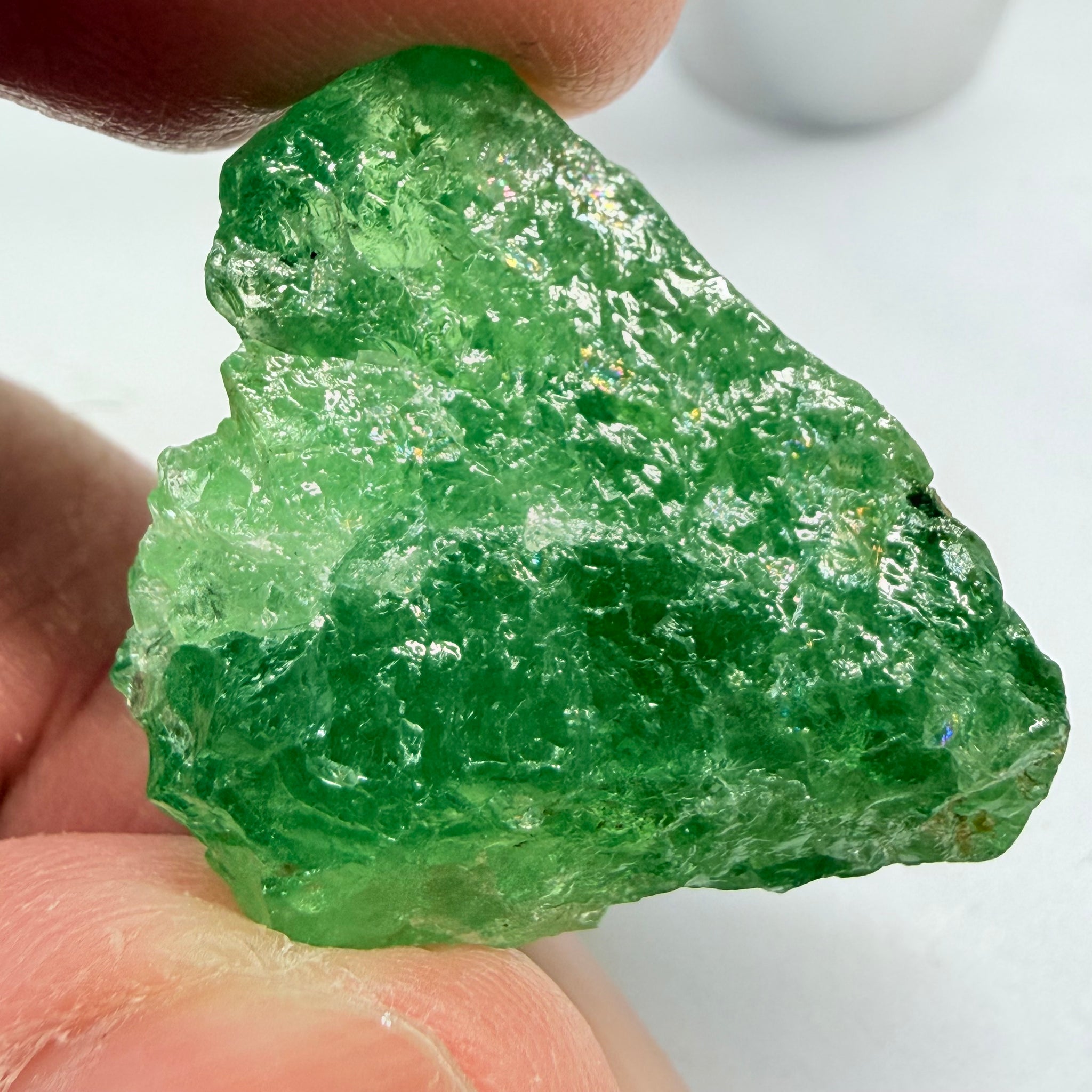 Tsavorite, Cab Grade with Gemmy Portions, 48.92ct, Merelani, Tanzania, Untreated Unheated, if you want to facet then you will have to cobb it into small pieces