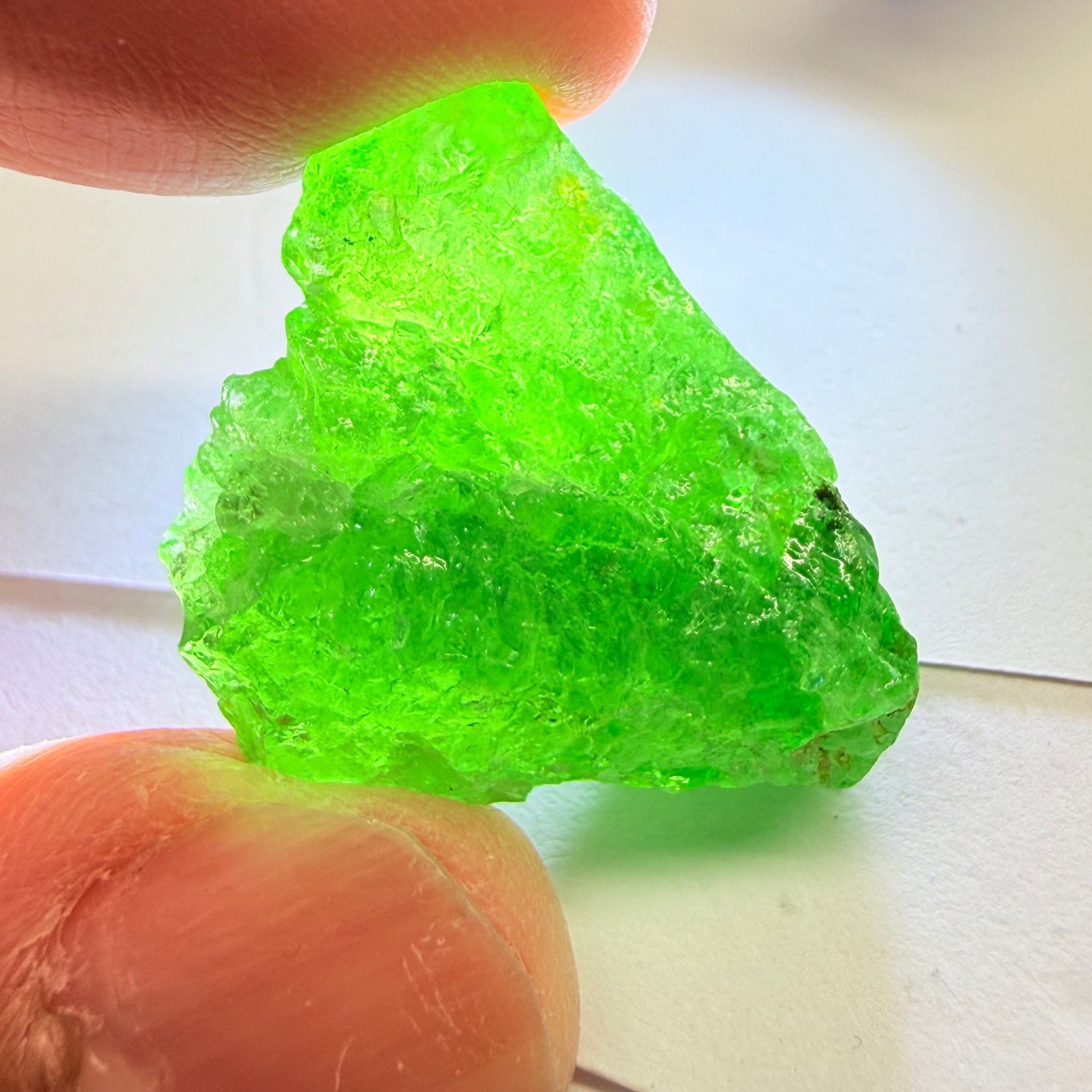 Tsavorite, Cab Grade with Gemmy Portions, 48.92ct, Merelani, Tanzania, Untreated Unheated, if you want to facet then you will have to cobb it into small pieces