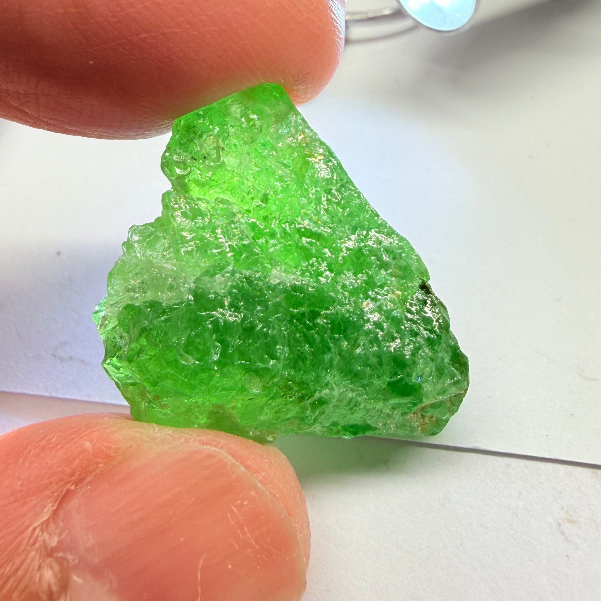 Tsavorite, Cab Grade with Gemmy Portions, 48.92ct, Merelani, Tanzania, Untreated Unheated, if you want to facet then you will have to cobb it into small pieces