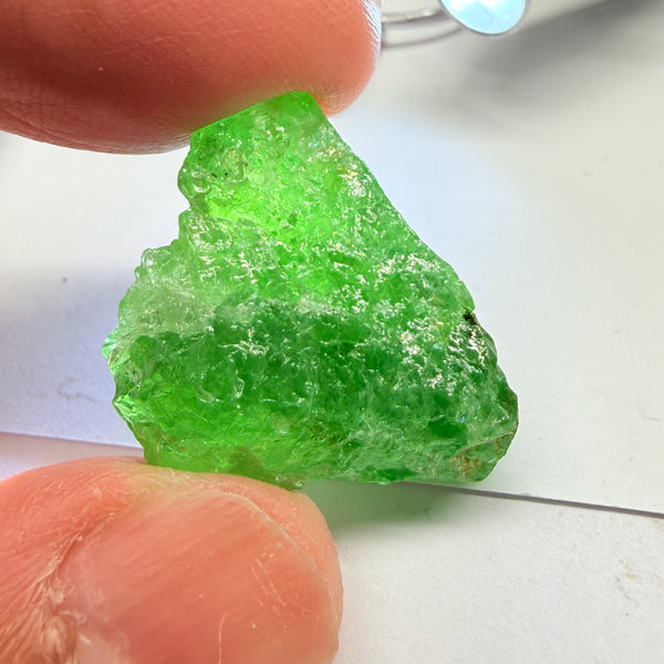 Tsavorite, Cab Grade with Gemmy Portions, 48.92ct, Merelani, Tanzania, Untreated Unheated, if you want to facet then you will have to cobb it into small pieces
