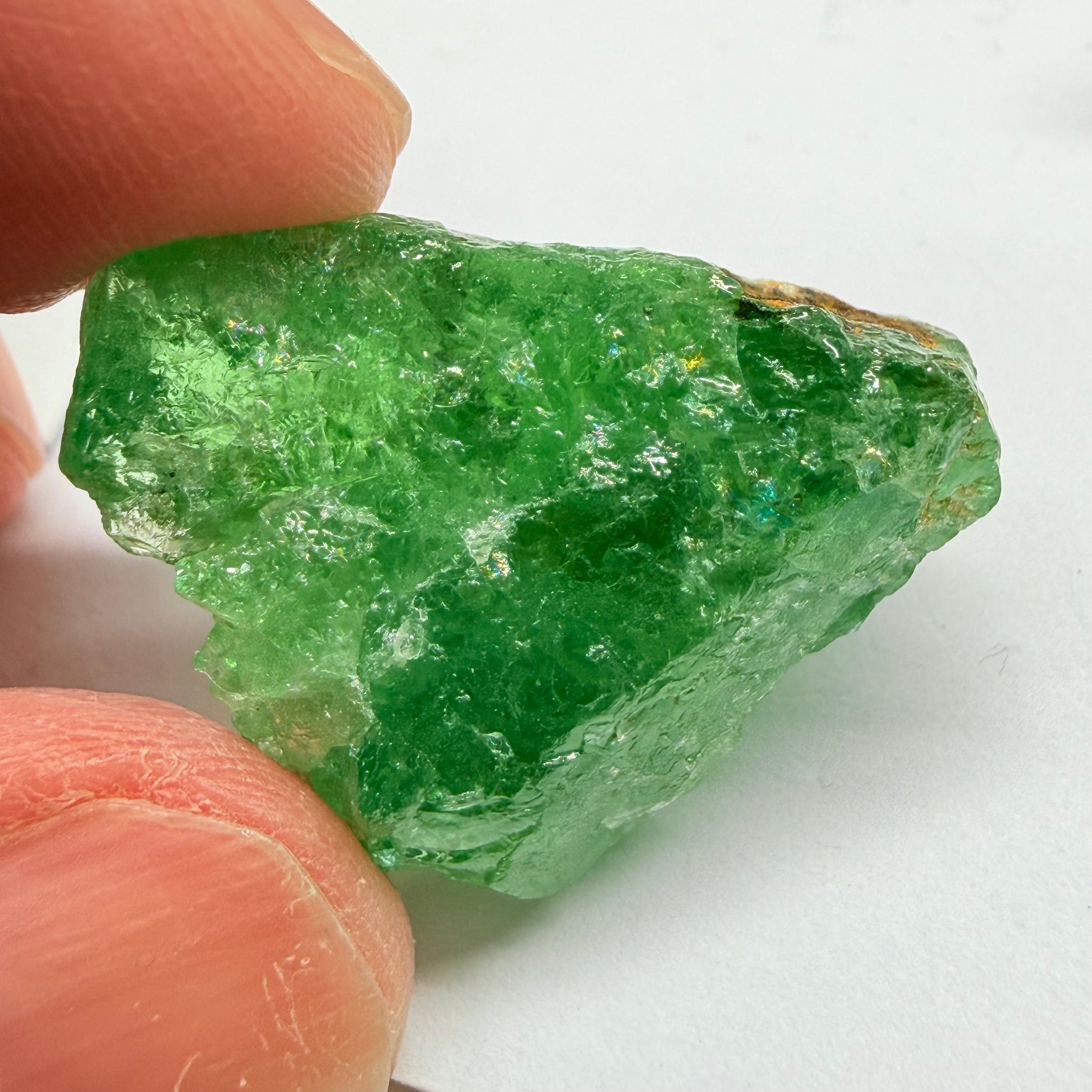 Tsavorite, Cab Grade with Gemmy Portions, 48.92ct, Merelani, Tanzania, Untreated Unheated, if you want to facet then you will have to cobb it into small pieces