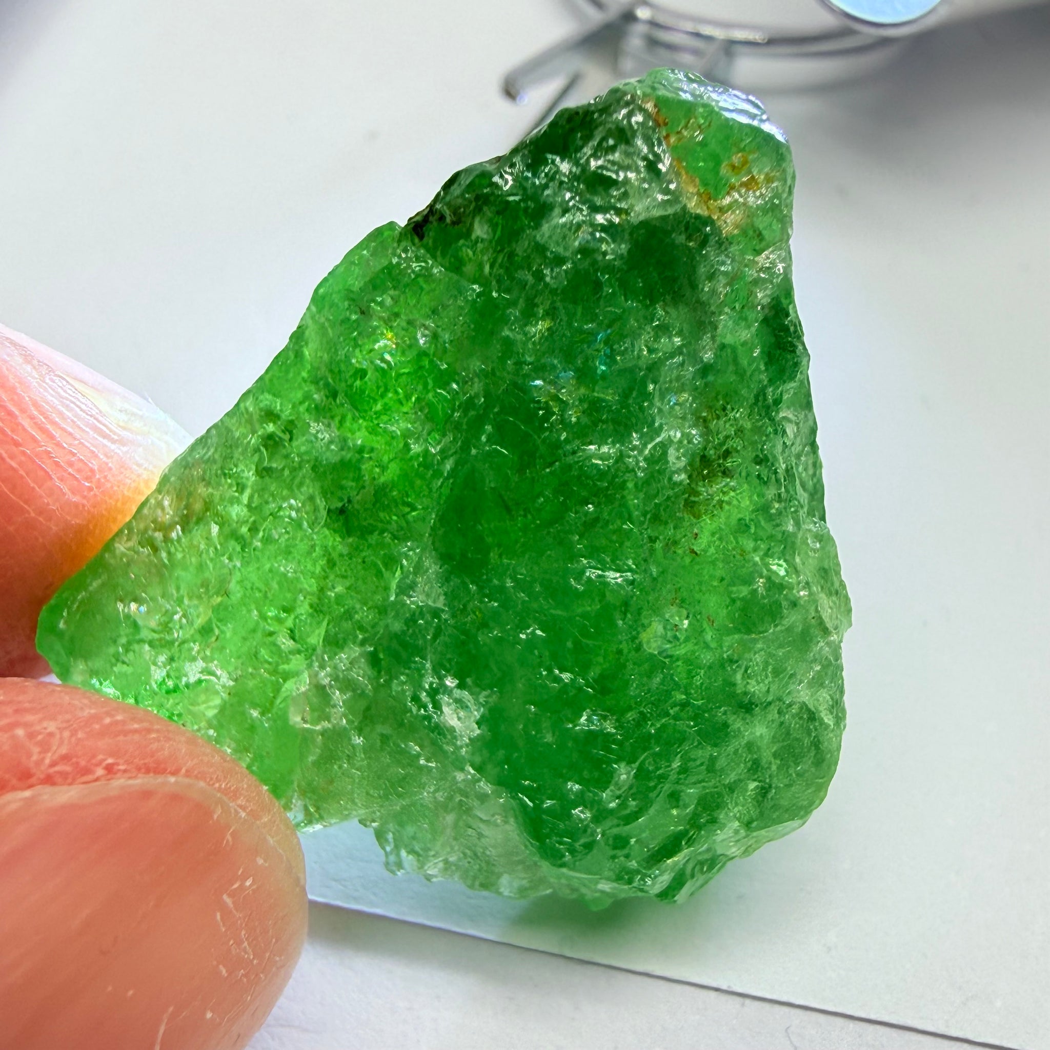 Tsavorite, Cab Grade with Gemmy Portions, 48.92ct, Merelani, Tanzania, Untreated Unheated, if you want to facet then you will have to cobb it into small pieces