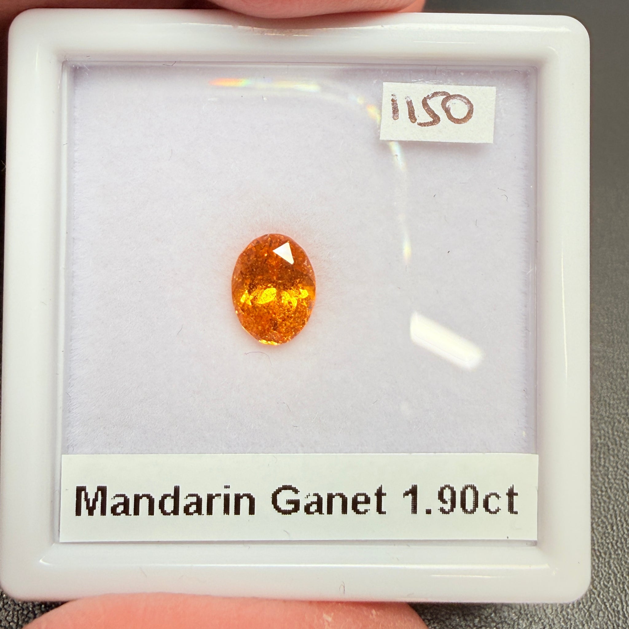 Mandarin Spessartite Garnet, 1.90ct, Loliondo, Tanzania, Untreated Unheated