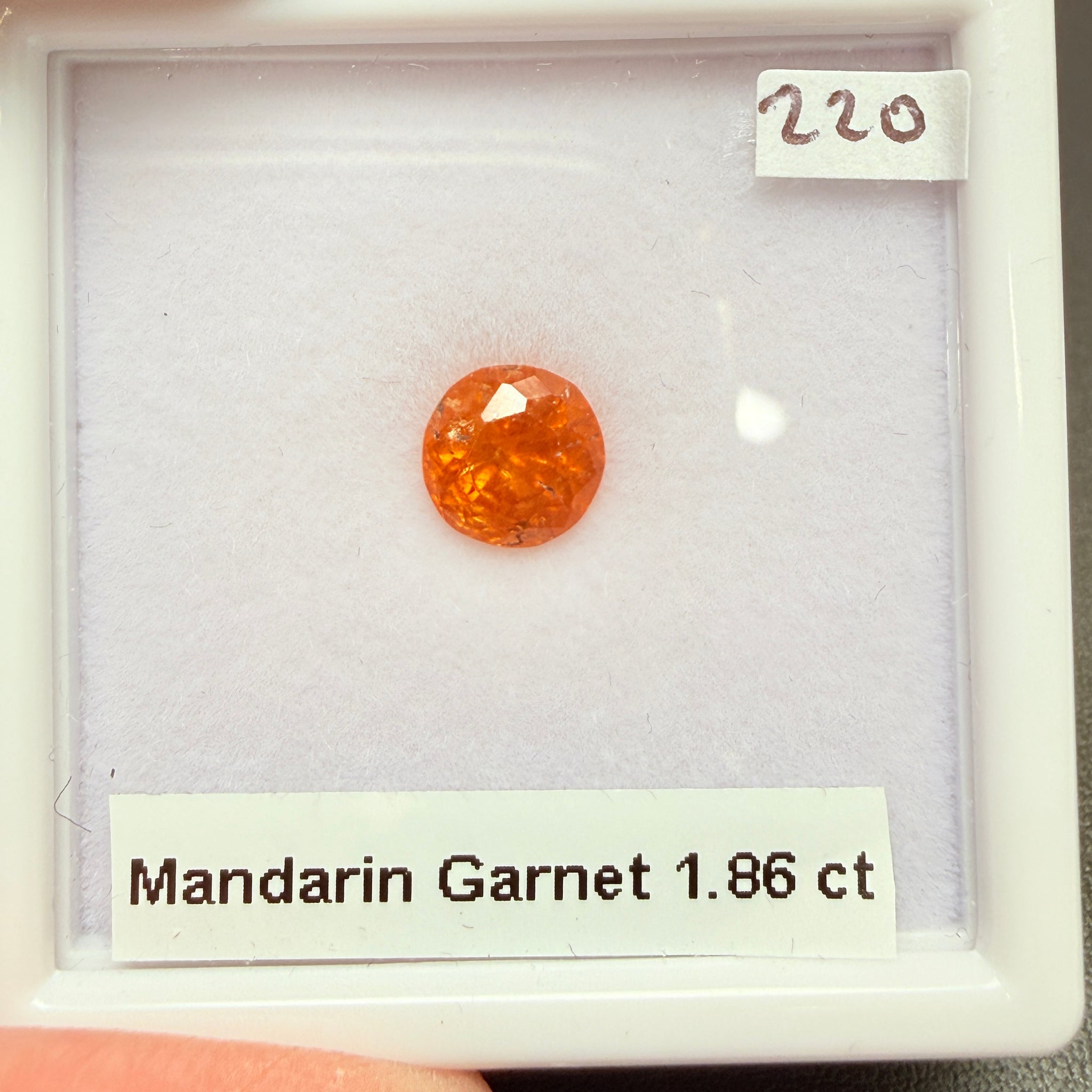 Mandarin Spessartite Garnet, 1.86ct, Loliondo, Tanzania, Untreated Unheated